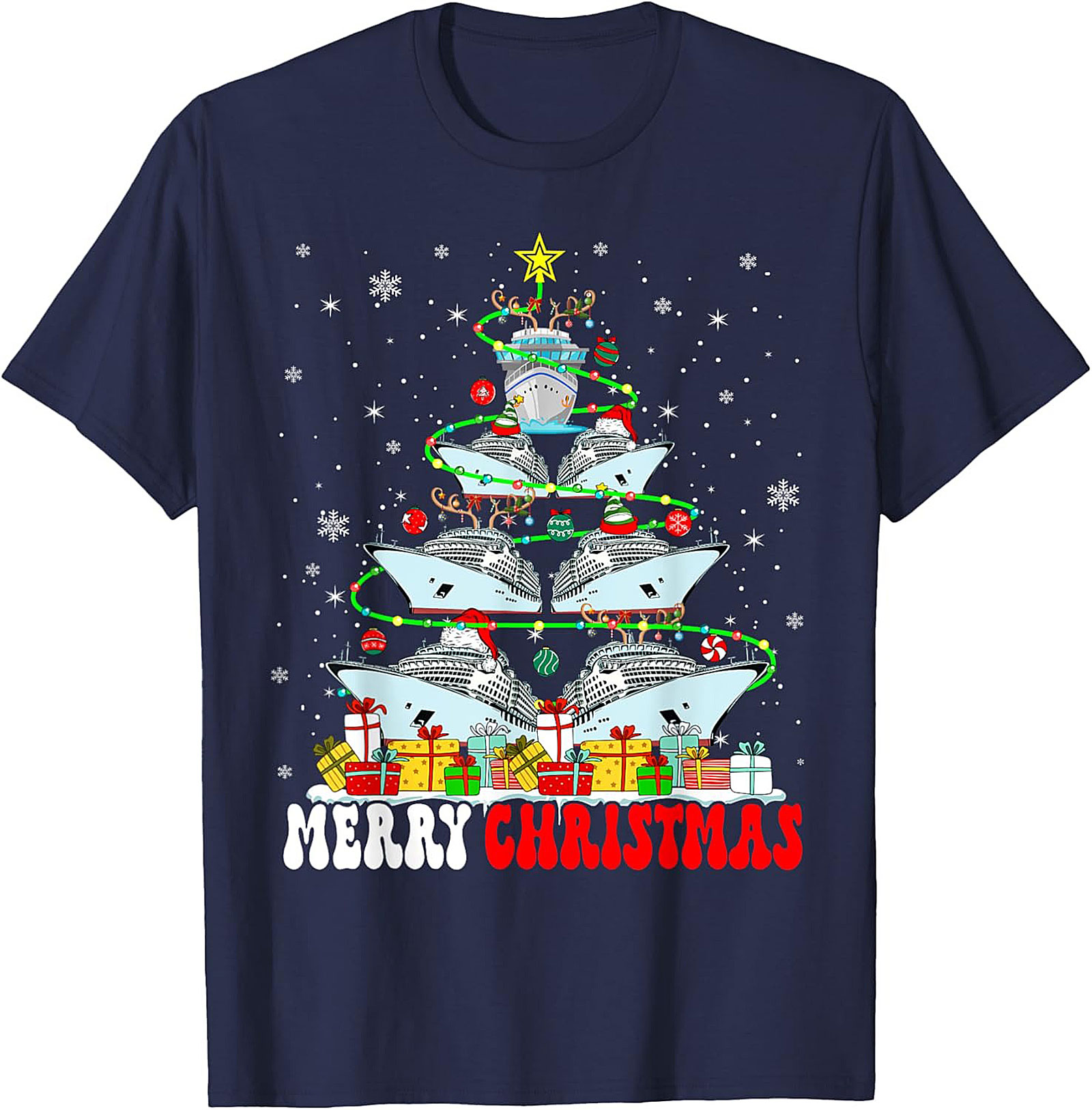 Cruise Ship Christmas T-shirt Funny Holiday Graphic Tee