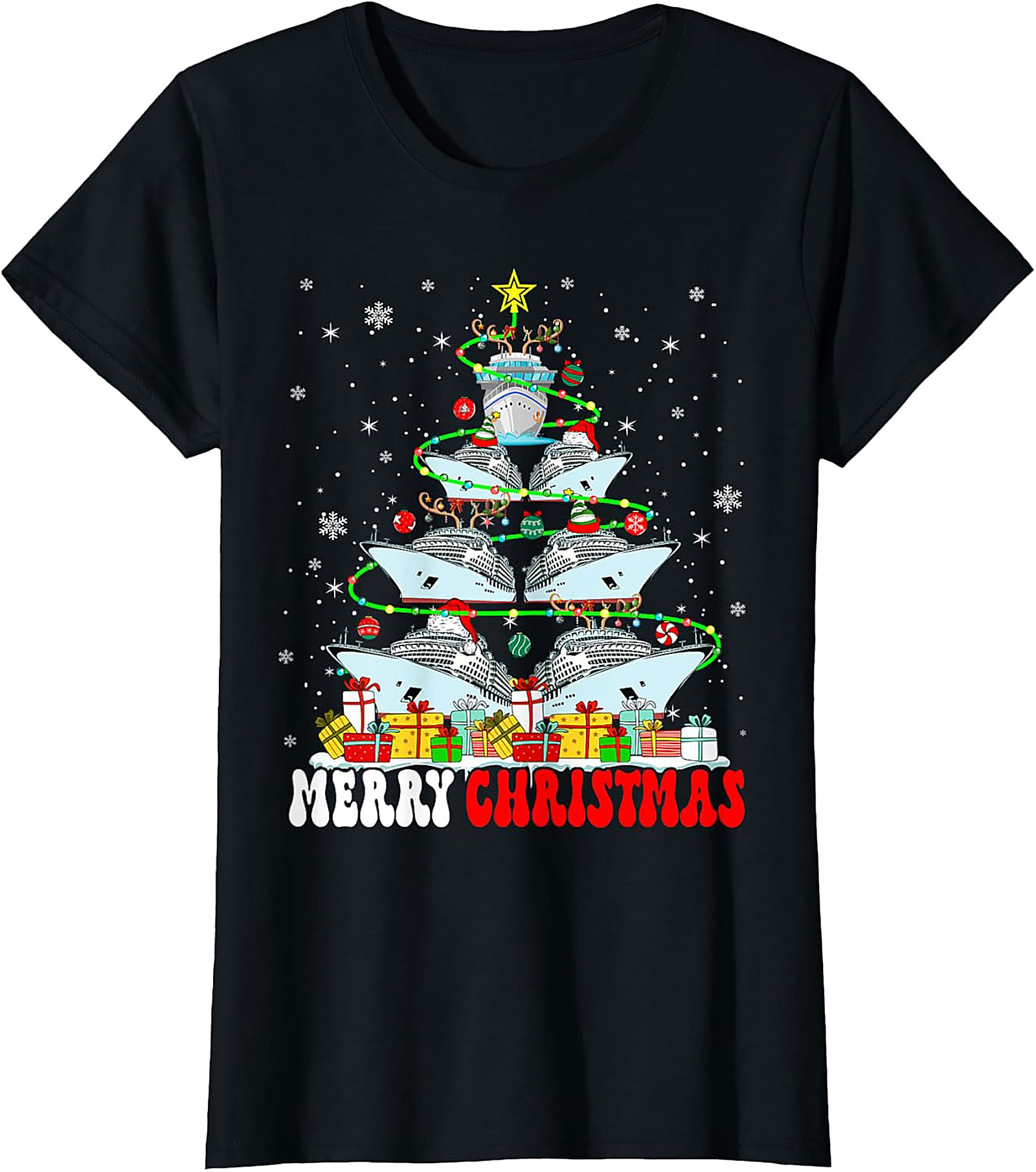 Cruise Ship Christmas T-shirt Funny Holiday Graphic Tee