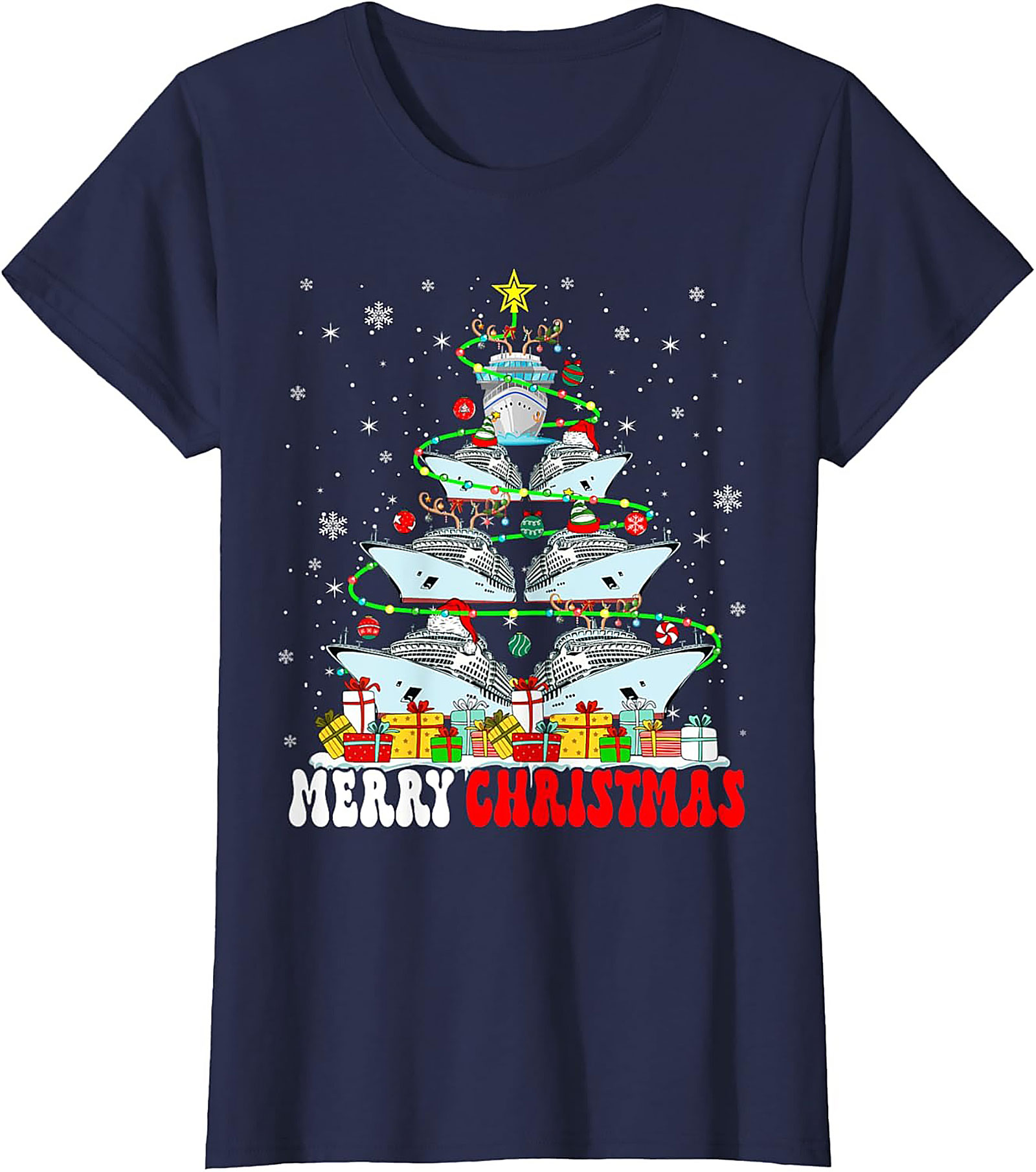Cruise Ship Christmas T-shirt Funny Holiday Graphic Tee
