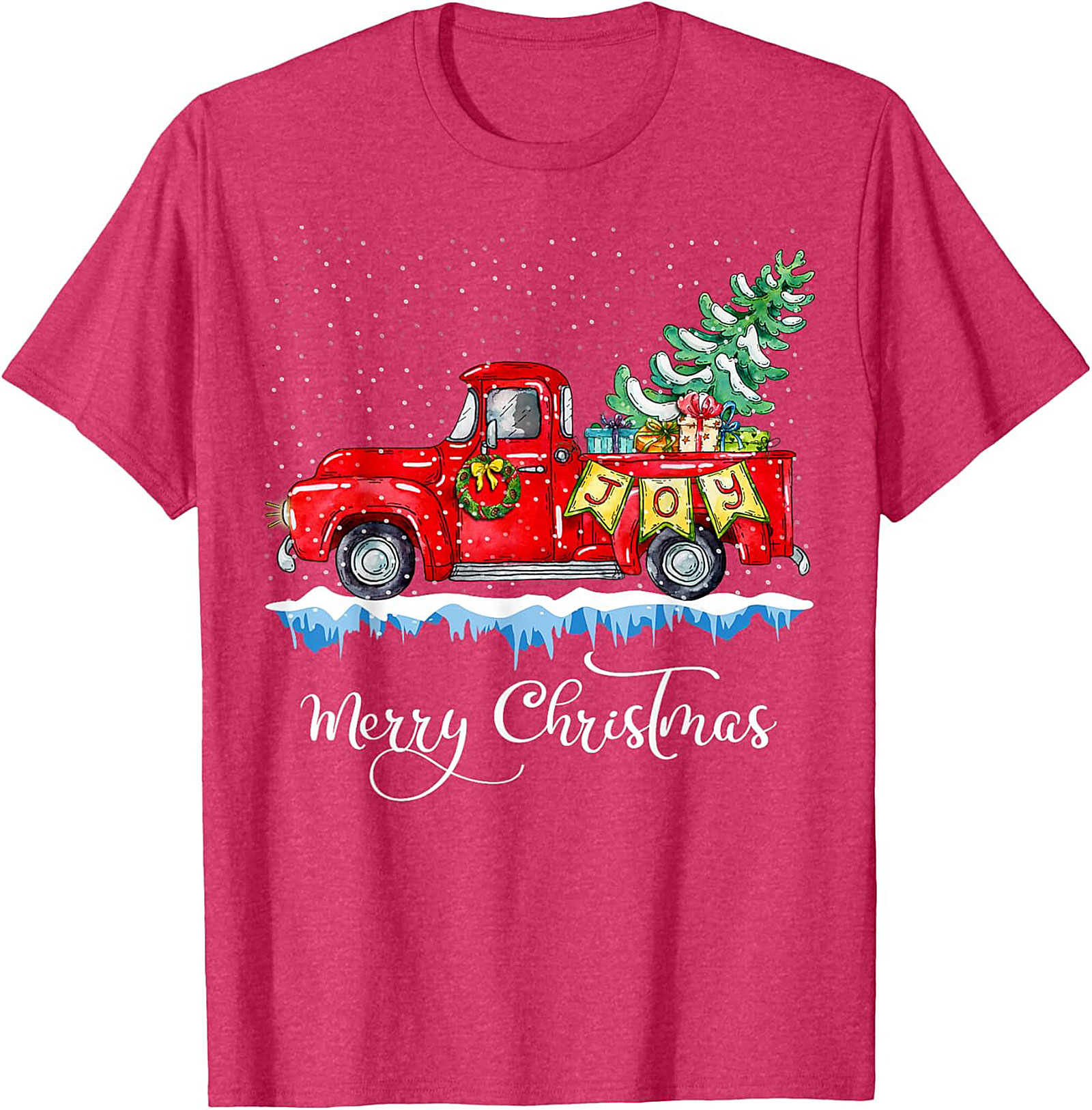 Vintage Christmas Truck T-shirt Festive Holiday Tee