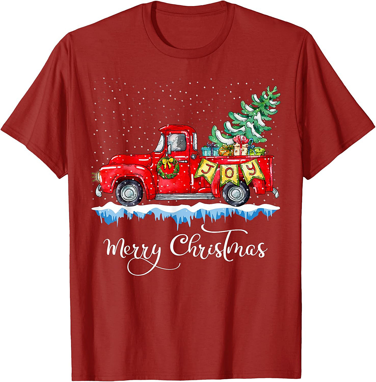 Vintage Christmas Truck T-shirt Festive Holiday Tee