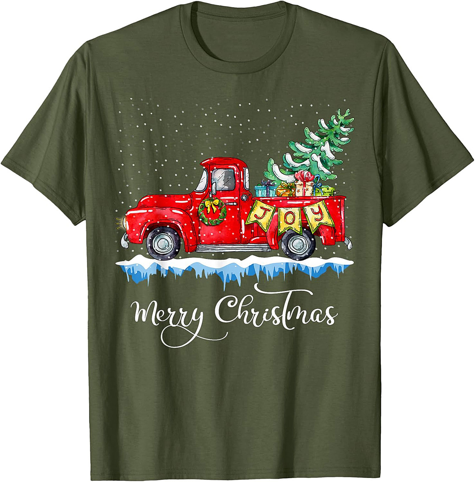 Vintage Christmas Truck T-shirt Festive Holiday Tee
