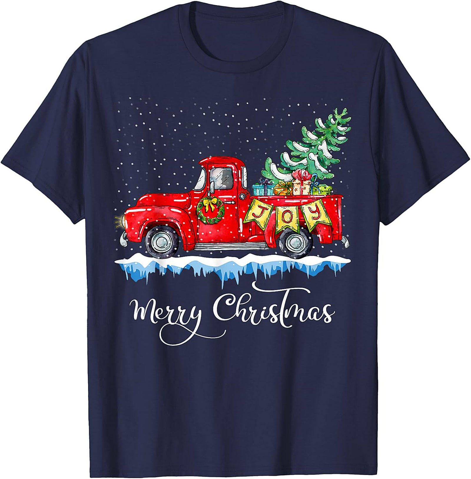 Vintage Christmas Truck T-shirt Festive Holiday Tee