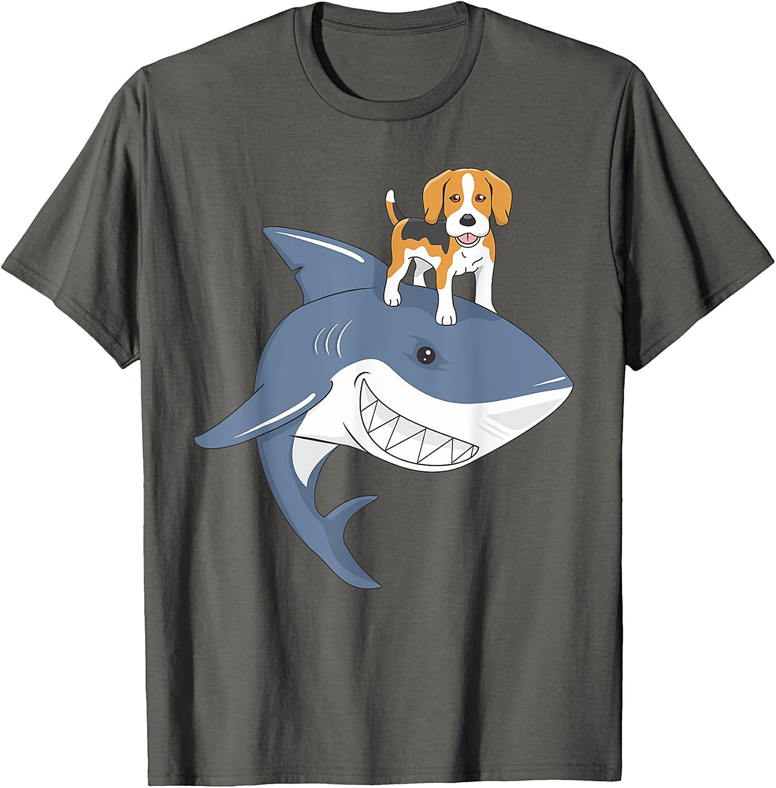 Funny Beagle Dog Riding Shark T-Shirt: Epic Dog Lover Graphic Tee