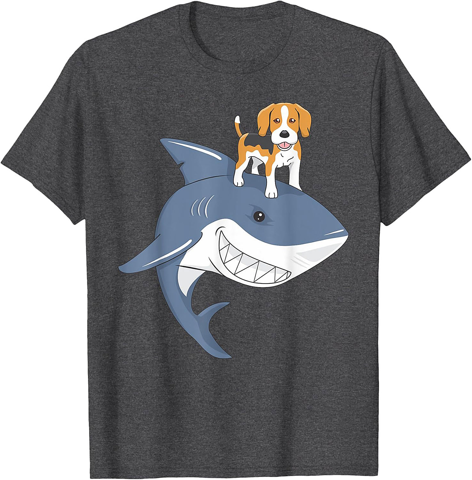 Funny Beagle Dog Riding Shark T-Shirt: Epic Dog Lover Graphic Tee
