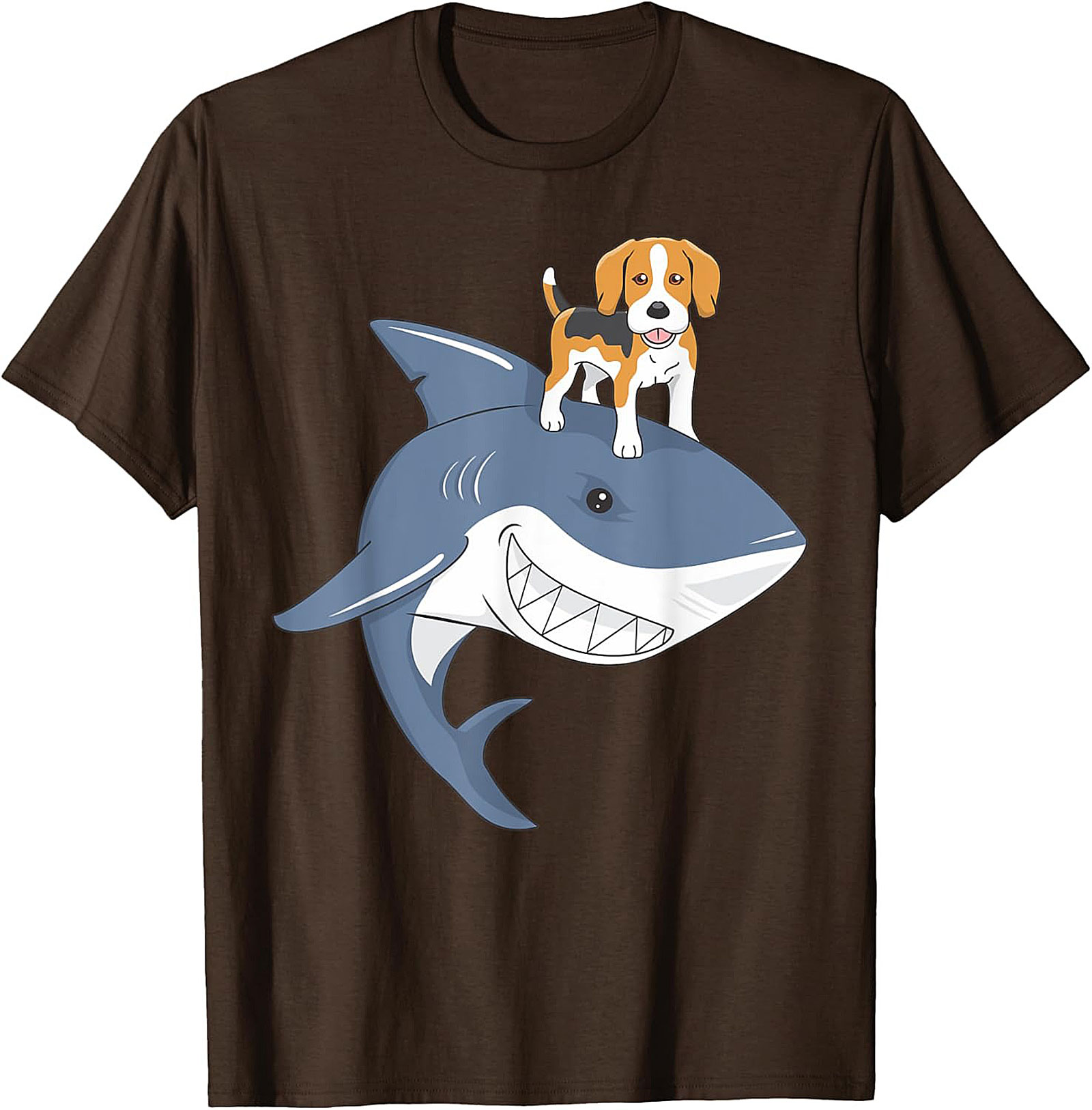 Funny Beagle Dog Riding Shark T-Shirt: Epic Dog Lover Graphic Tee