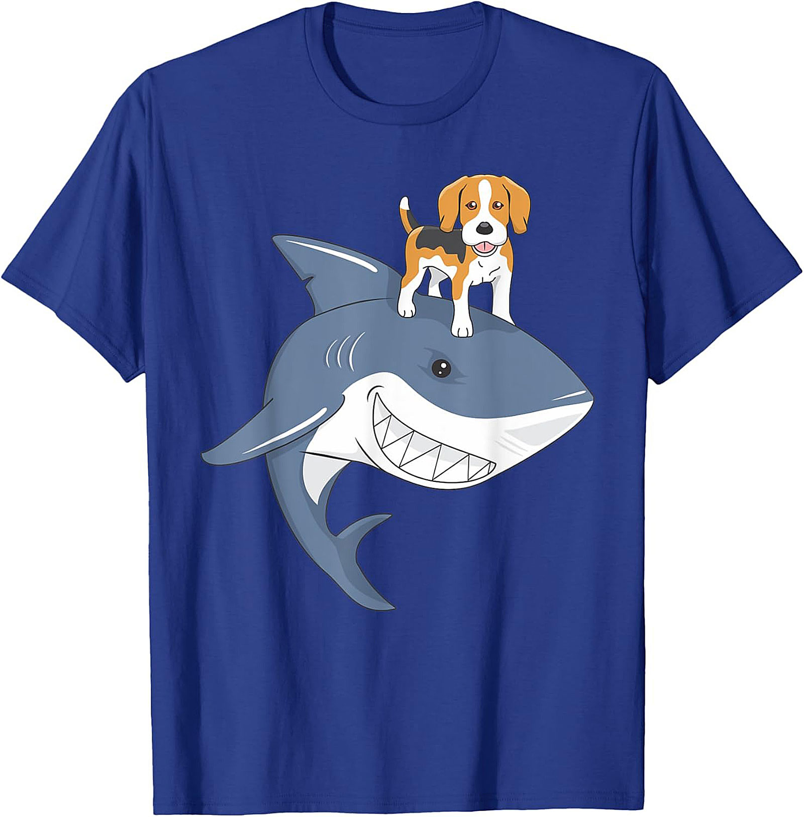 Funny Beagle Dog Riding Shark T-Shirt: Epic Dog Lover Graphic Tee