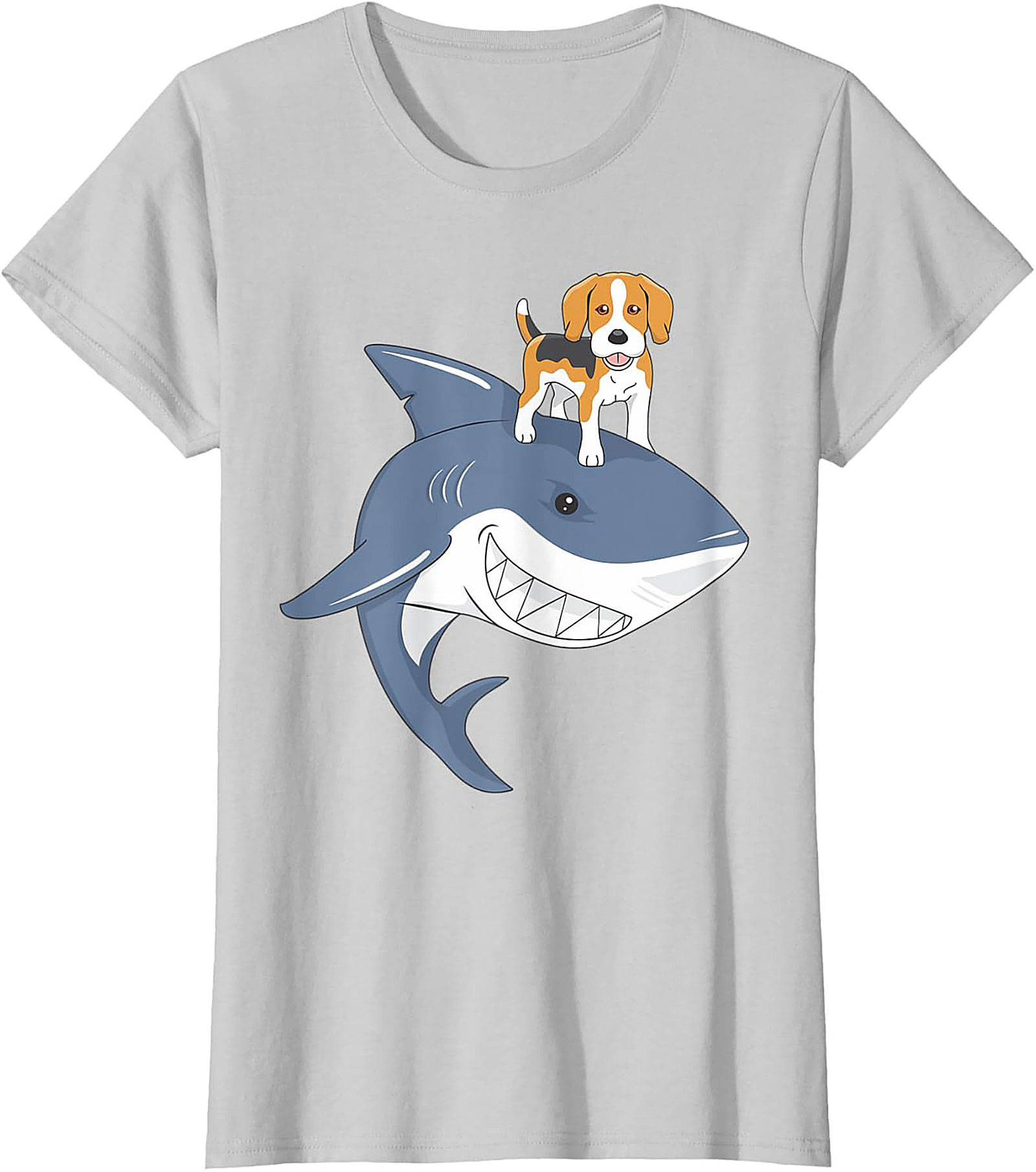 Funny Beagle Dog Riding Shark T-Shirt: Epic Dog Lover Graphic Tee