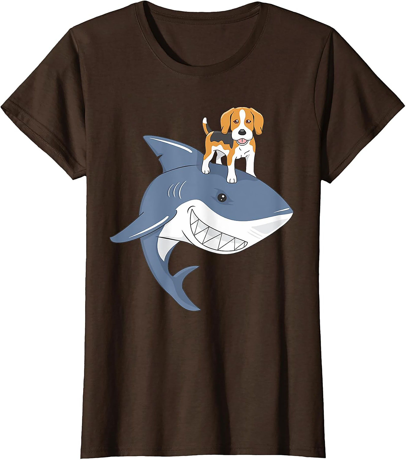 Funny Beagle Dog Riding Shark T-Shirt: Epic Dog Lover Graphic Tee