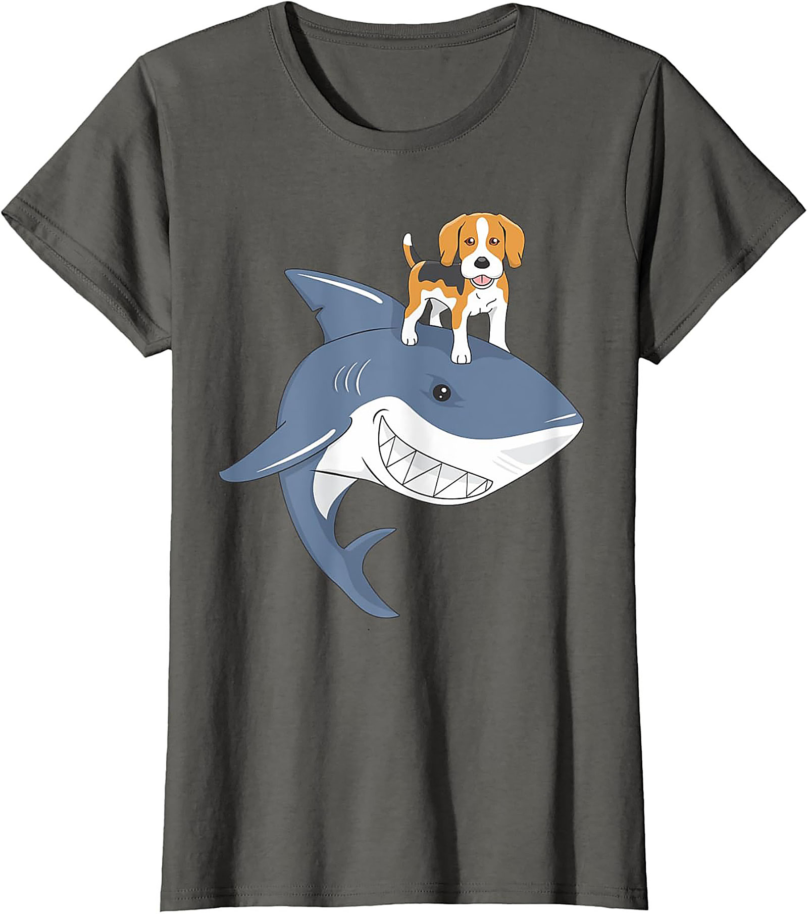 Funny Beagle Dog Riding Shark T-Shirt: Epic Dog Lover Graphic Tee