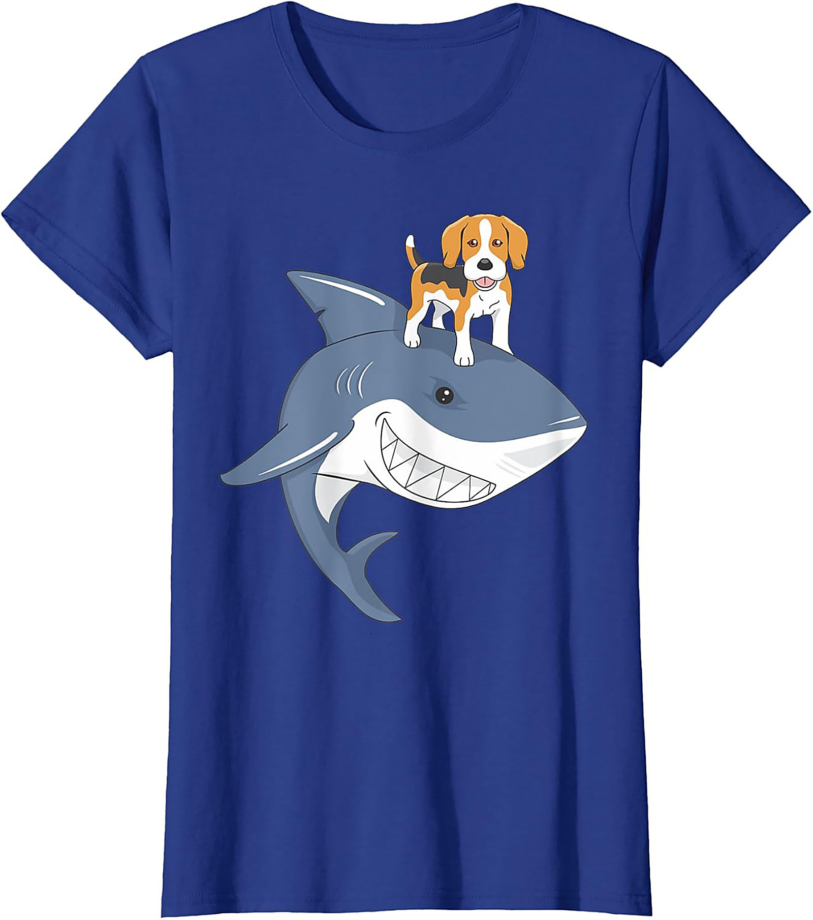 Funny Beagle Dog Riding Shark T-Shirt: Epic Dog Lover Graphic Tee
