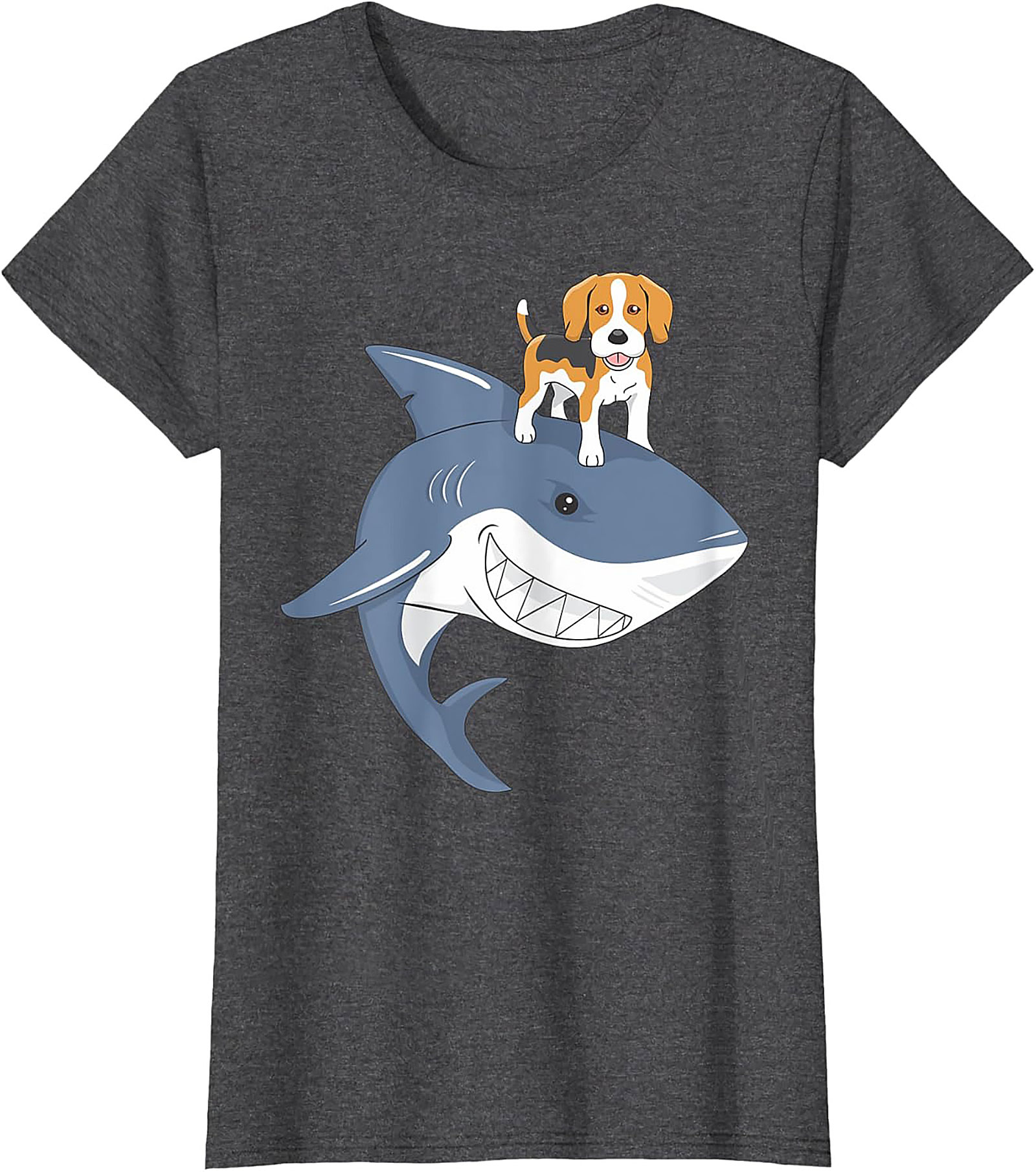 Funny Beagle Dog Riding Shark T-Shirt: Epic Dog Lover Graphic Tee