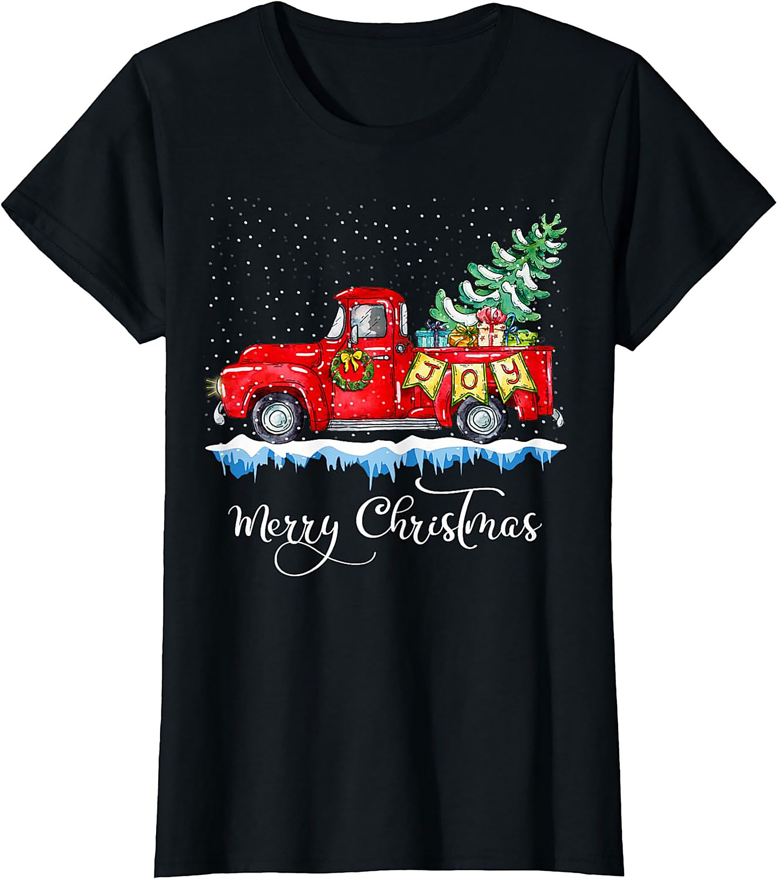 Vintage Christmas Truck T-shirt Festive Holiday Tee