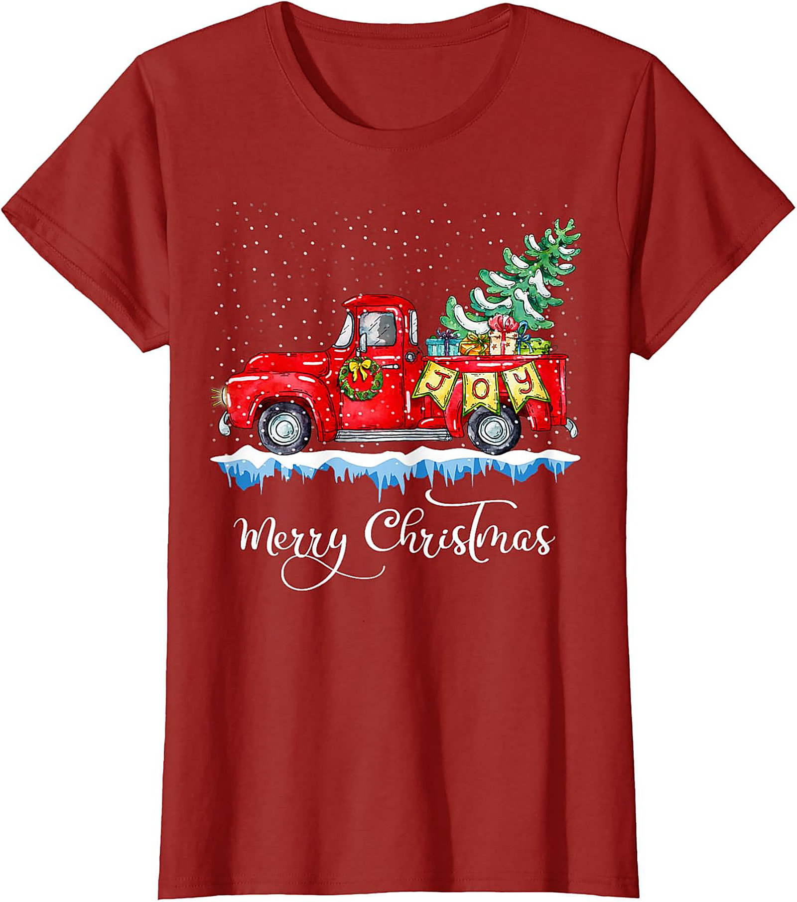 Vintage Christmas Truck T-shirt Festive Holiday Tee
