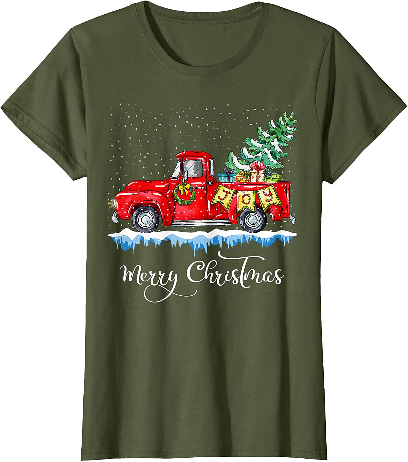 Vintage Christmas Truck T-shirt Festive Holiday Tee