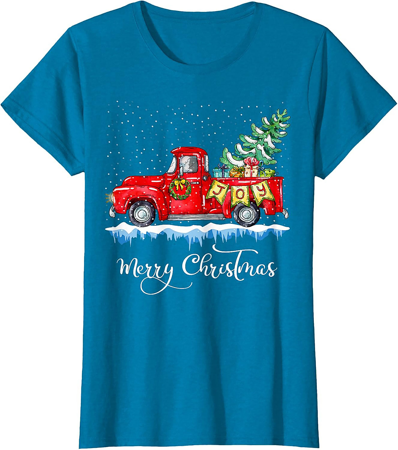 Vintage Christmas Truck T-shirt Festive Holiday Tee