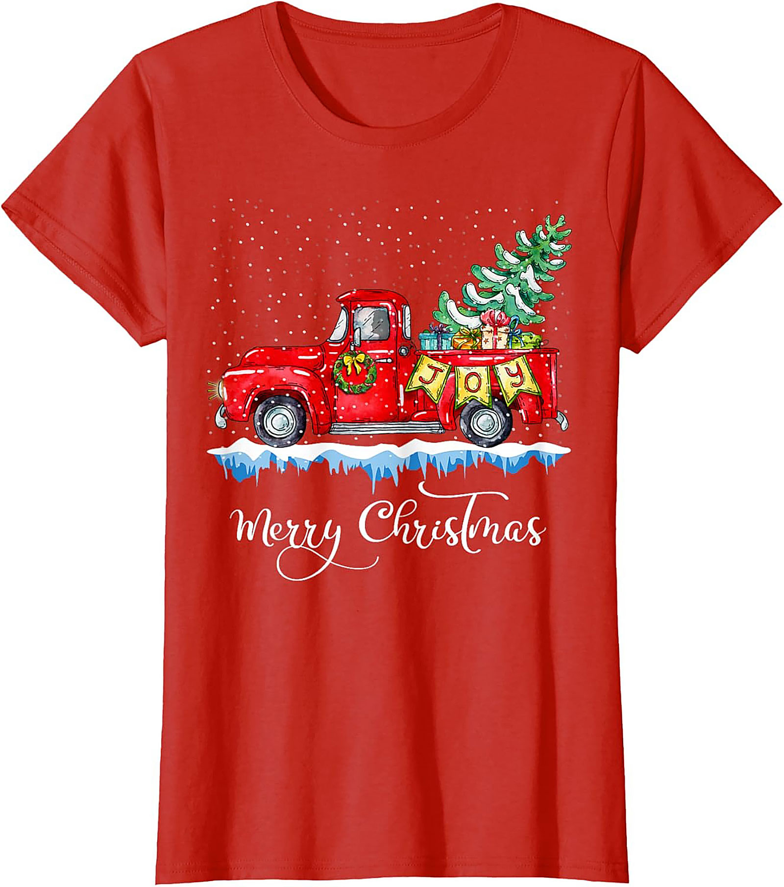 Vintage Christmas Truck T-shirt Festive Holiday Tee