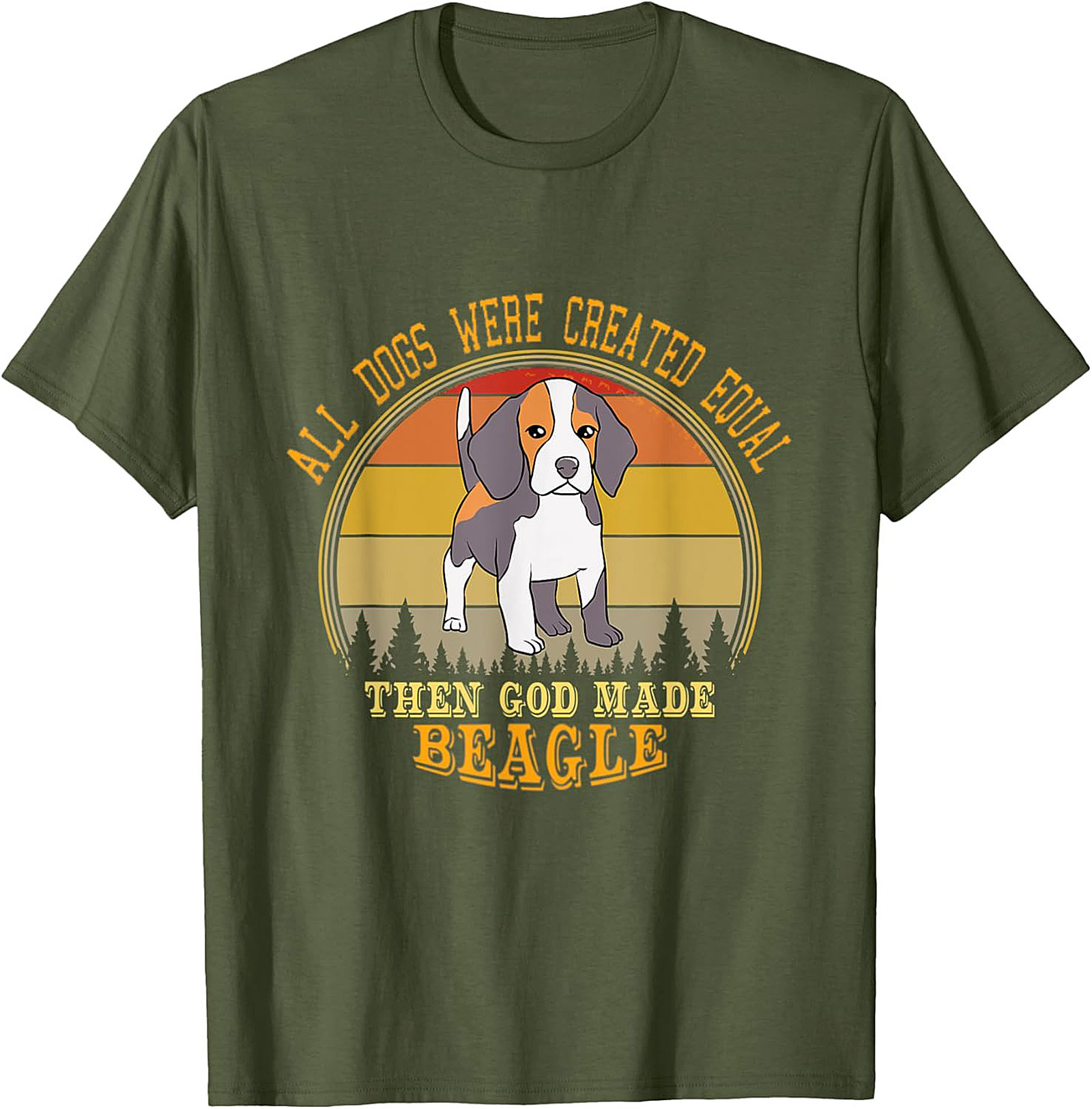 Beagle Dog Lover Funny Graphic Tee: All Dogs Were Created Equal