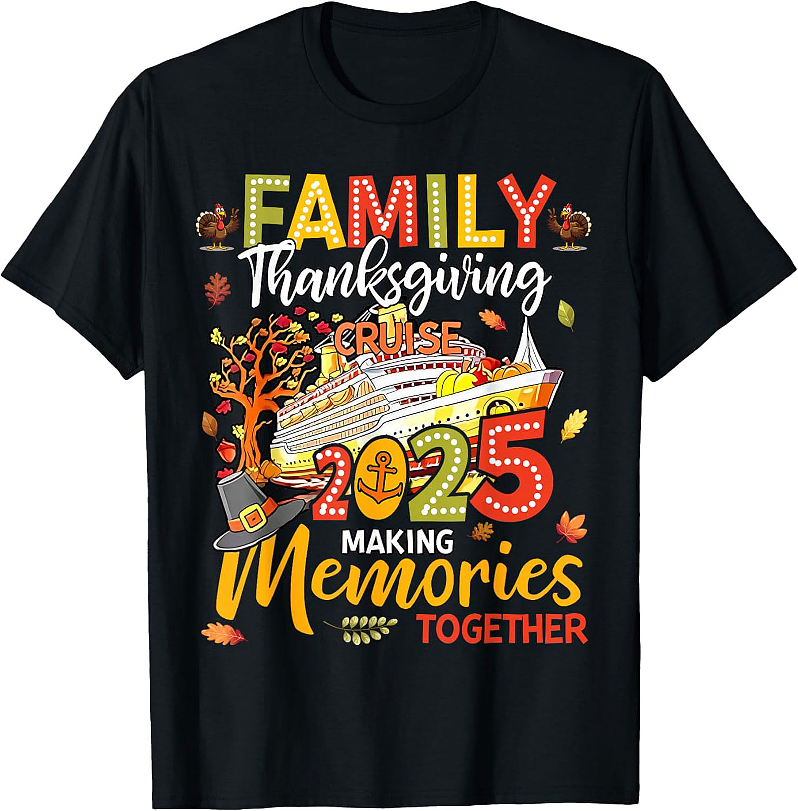 Family Thanksgiving Cruise 2025 Graphic Tee | Matching Shirt
