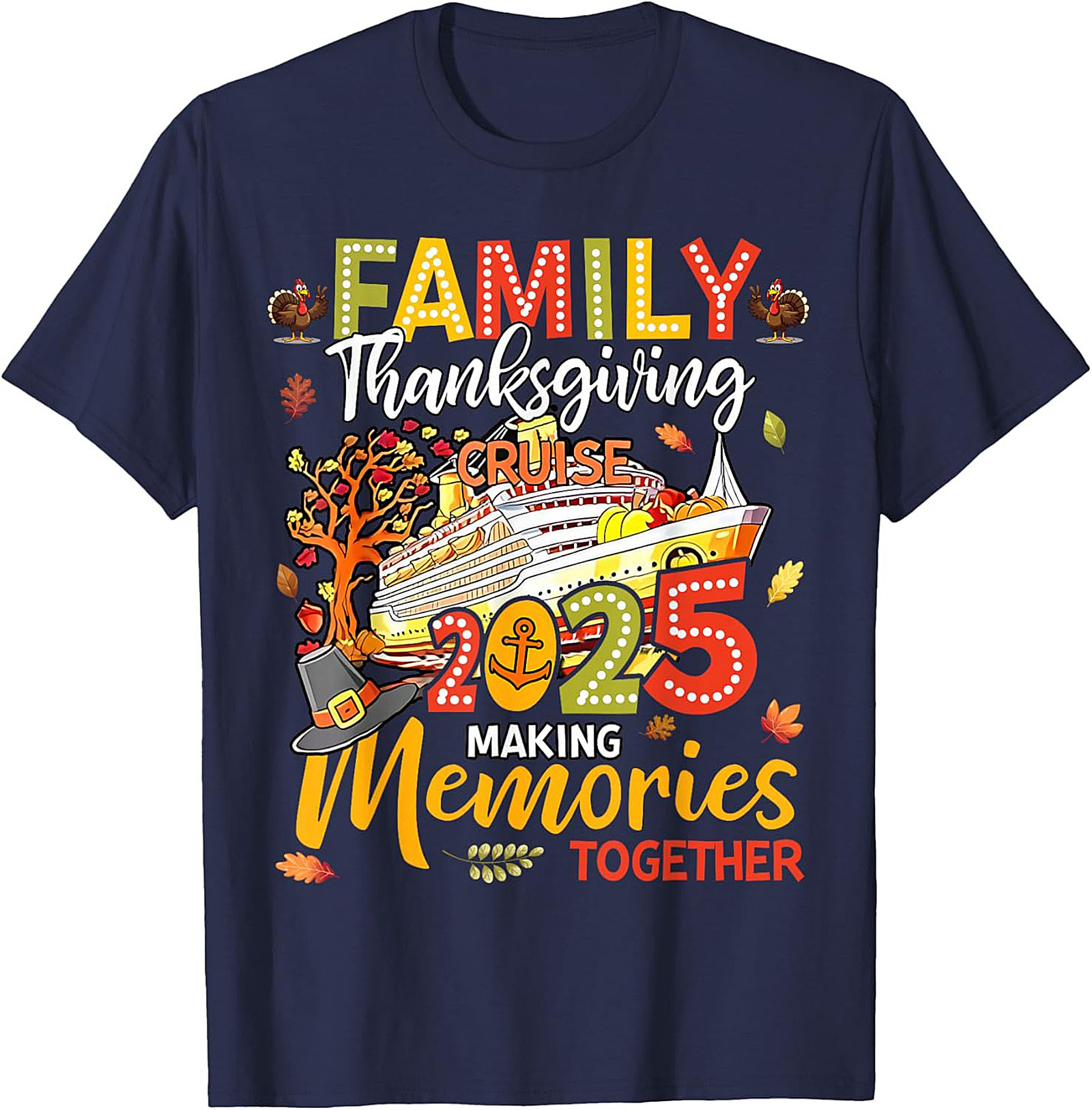 Family Thanksgiving Cruise 2025 Graphic Tee | Matching Shirt