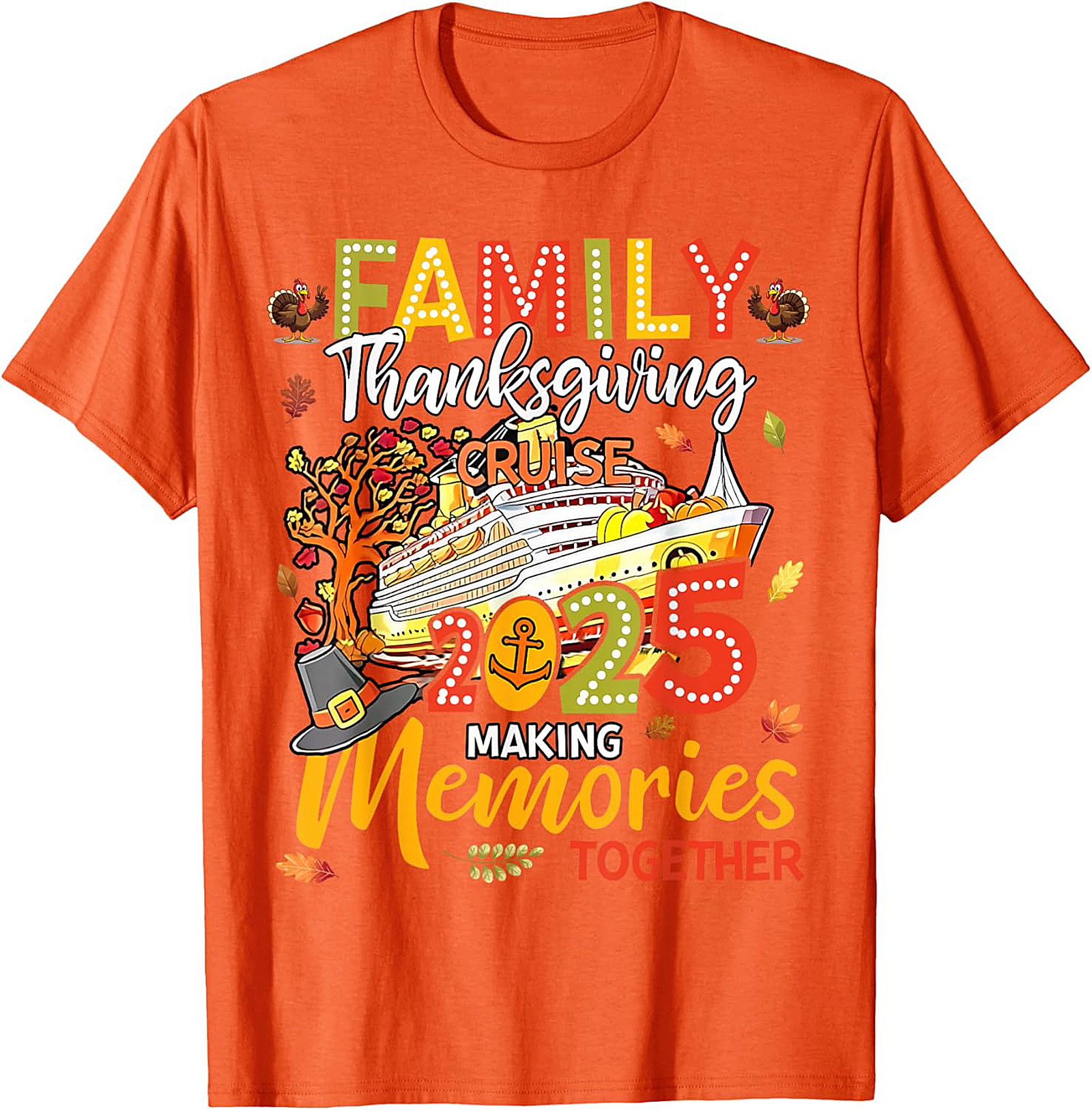 Family Thanksgiving Cruise 2025 Graphic Tee | Matching Shirt