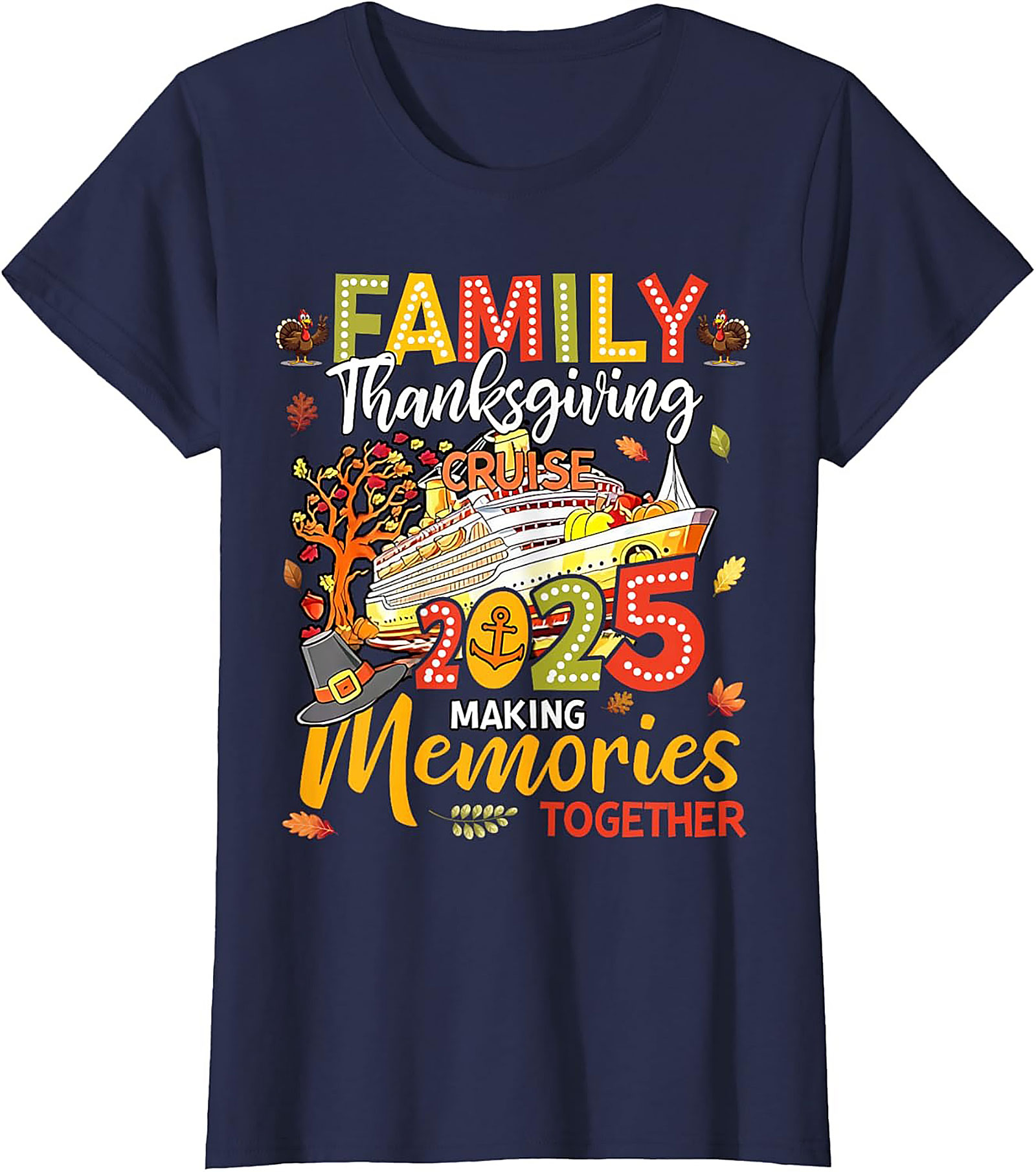 Family Thanksgiving Cruise 2025 Graphic Tee | Matching Shirt