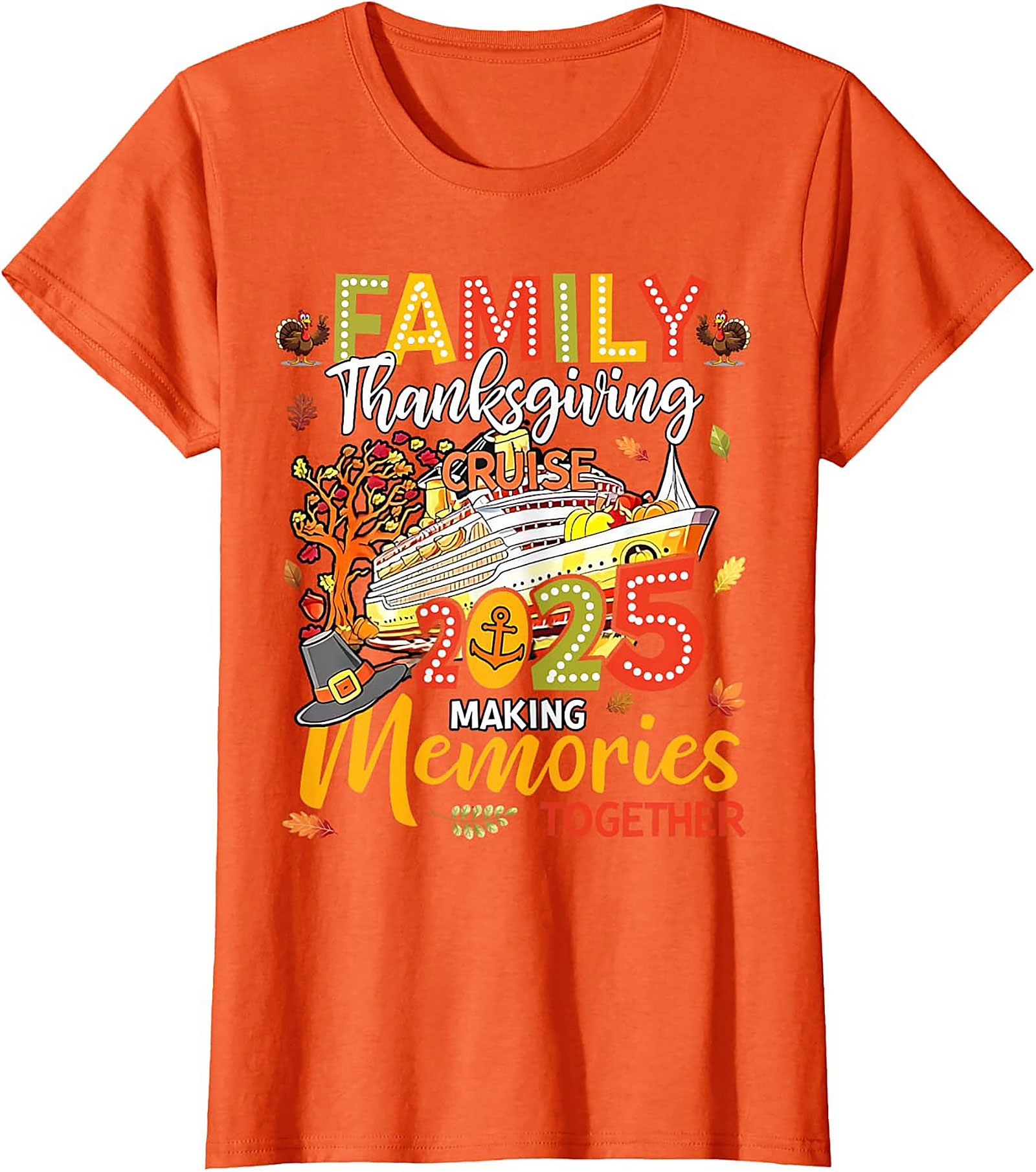 Family Thanksgiving Cruise 2025 Graphic Tee | Matching Shirt