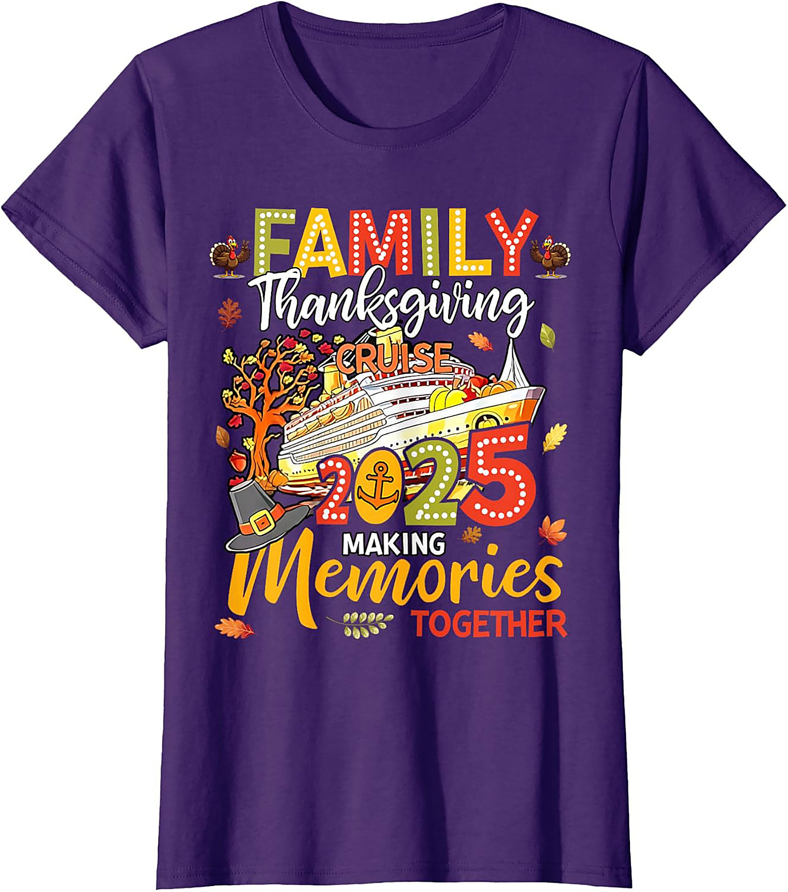 Family Thanksgiving Cruise 2025 Graphic Tee | Matching Shirt