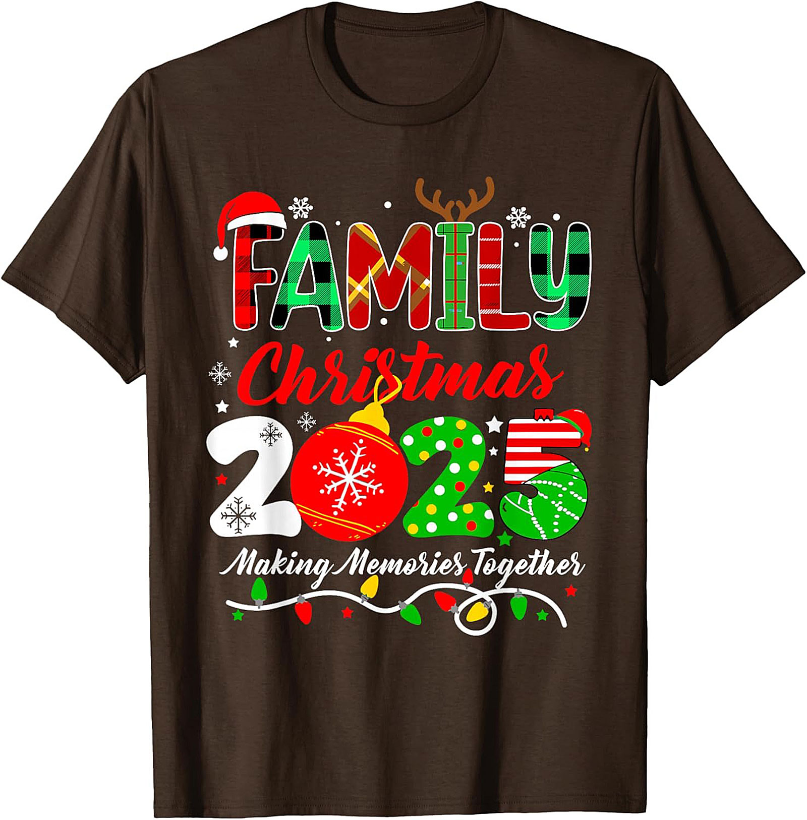 Family Christmas 2025 T-Shirt Plaid Graphic Tee