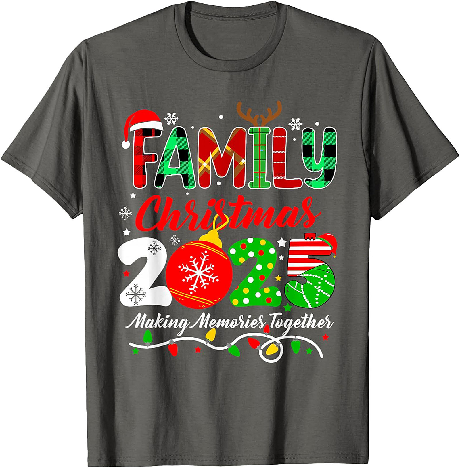 Family Christmas 2025 T-Shirt Plaid Graphic Tee