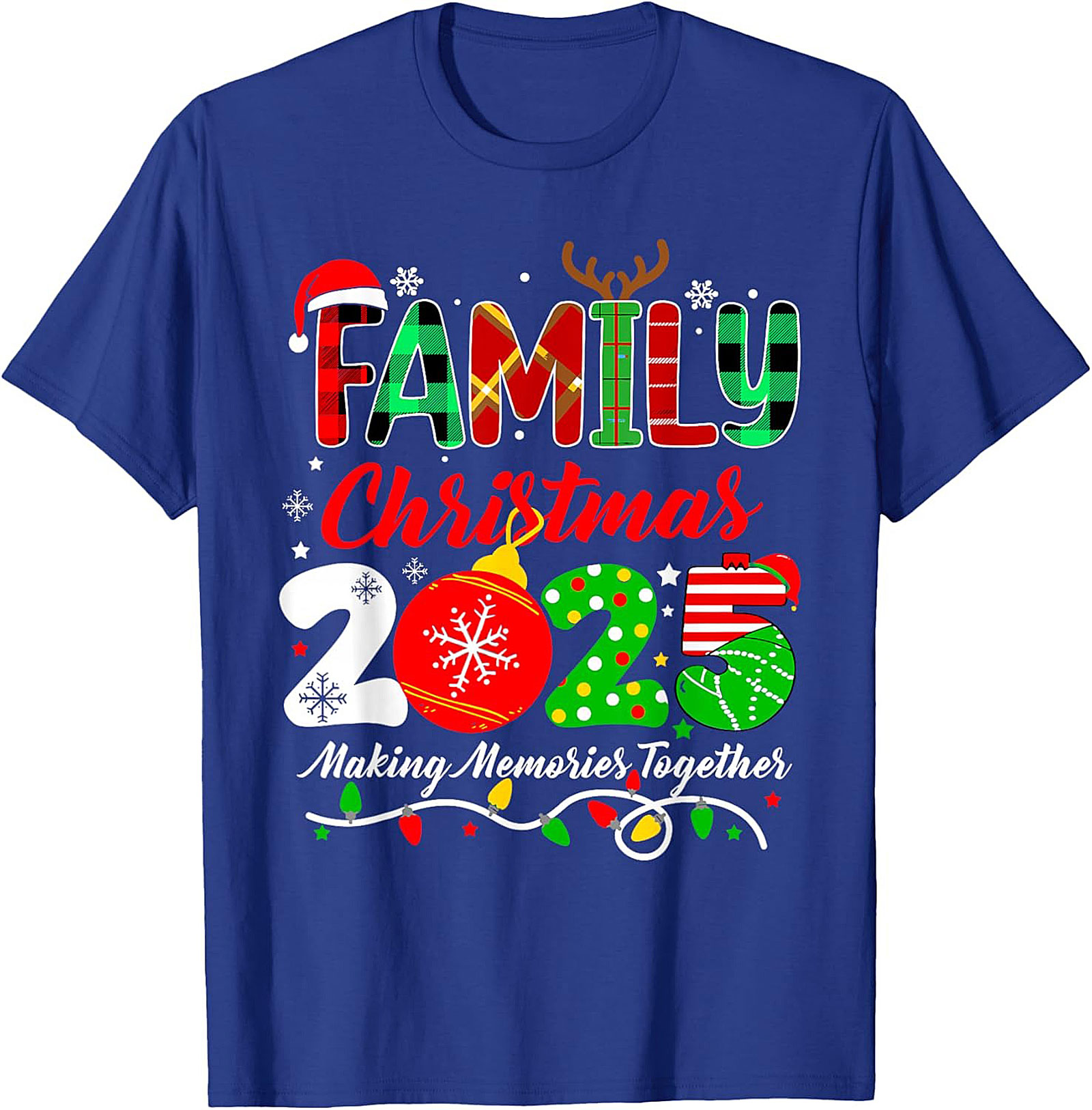 Family Christmas 2025 T-Shirt Plaid Graphic Tee