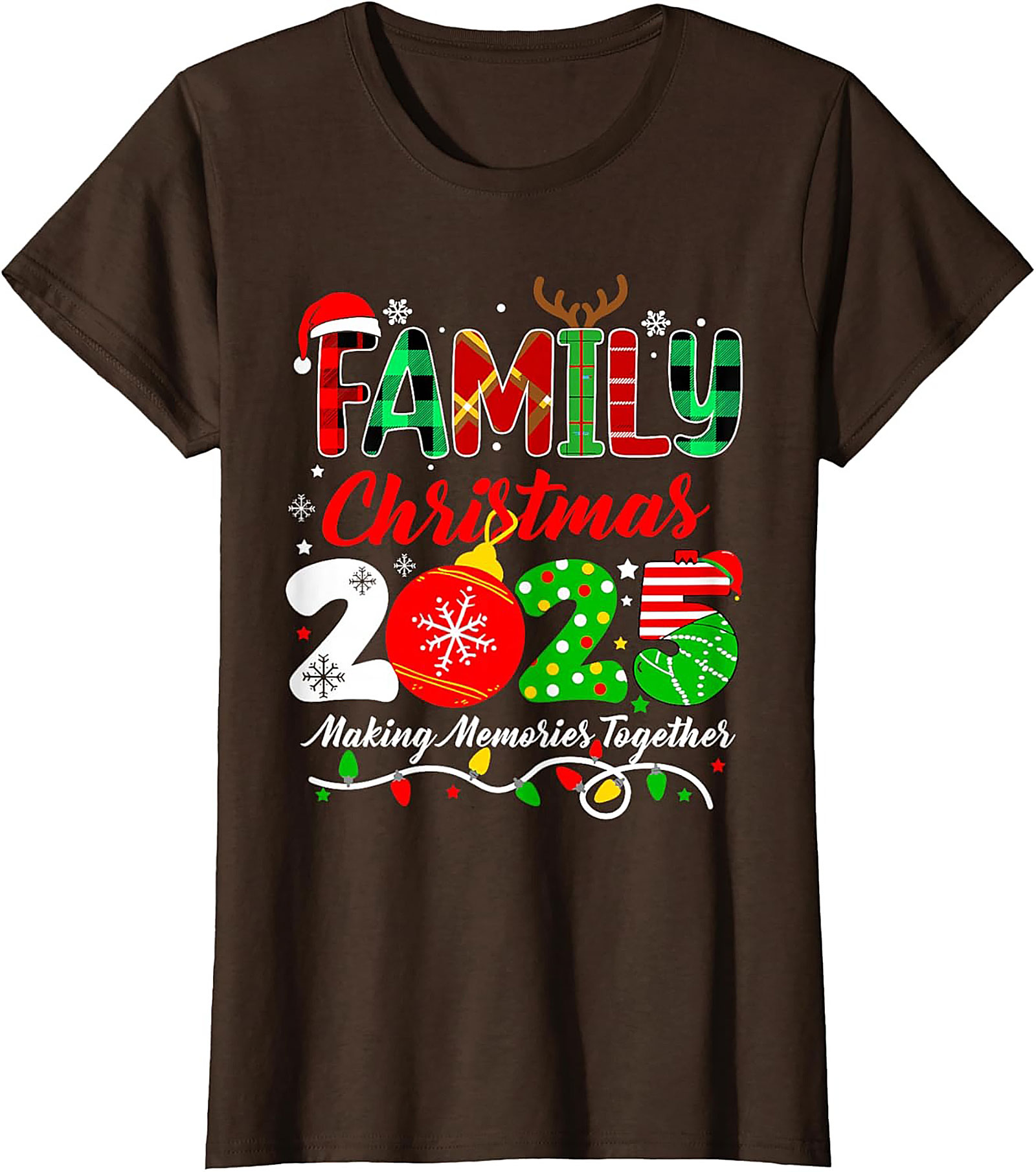 Family Christmas 2025 T-Shirt Plaid Graphic Tee