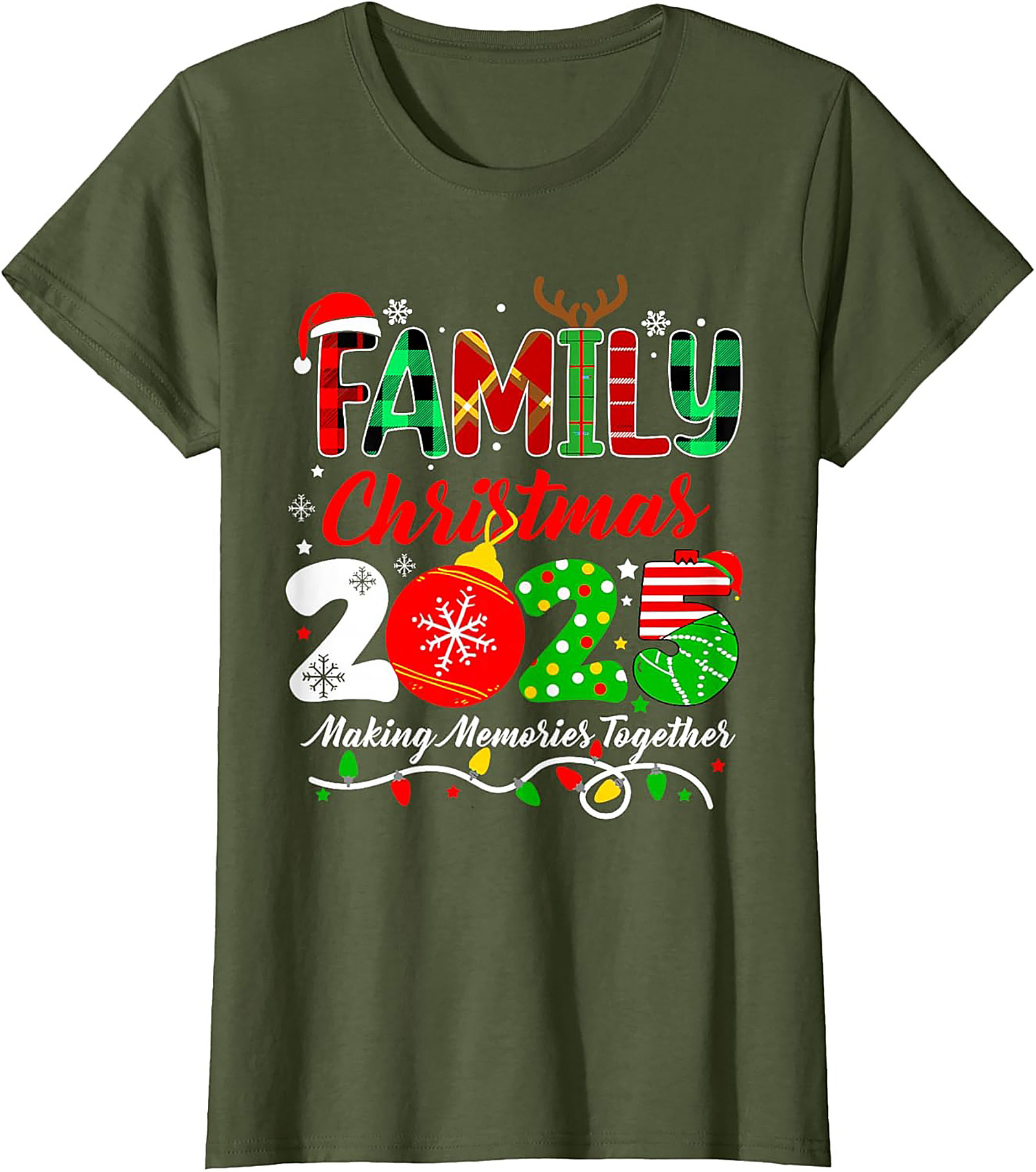 Family Christmas 2025 T-Shirt Plaid Graphic Tee
