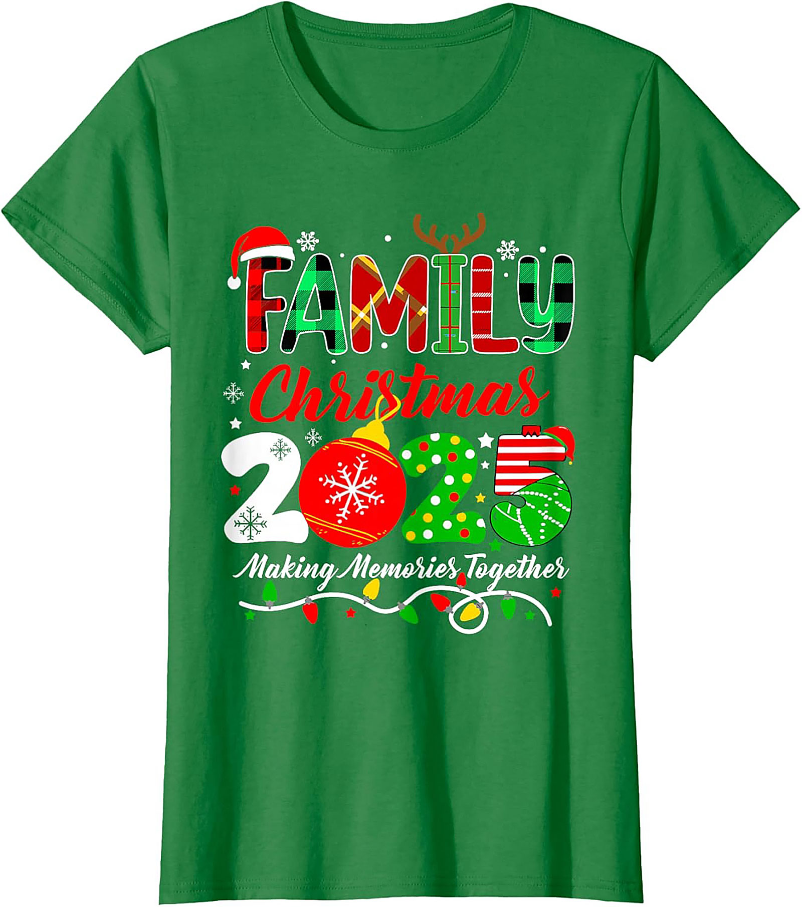 Family Christmas 2025 T-Shirt Plaid Graphic Tee