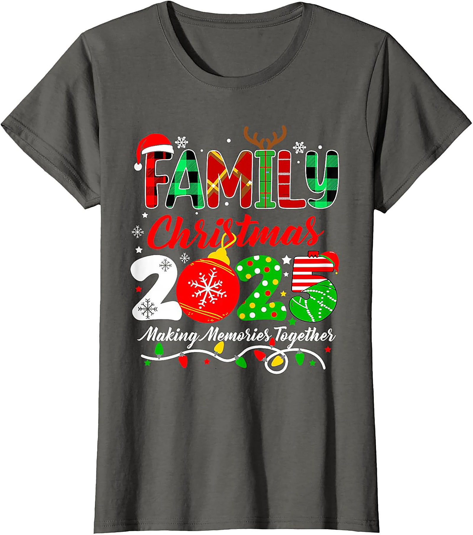 Family Christmas 2025 T-Shirt Plaid Graphic Tee