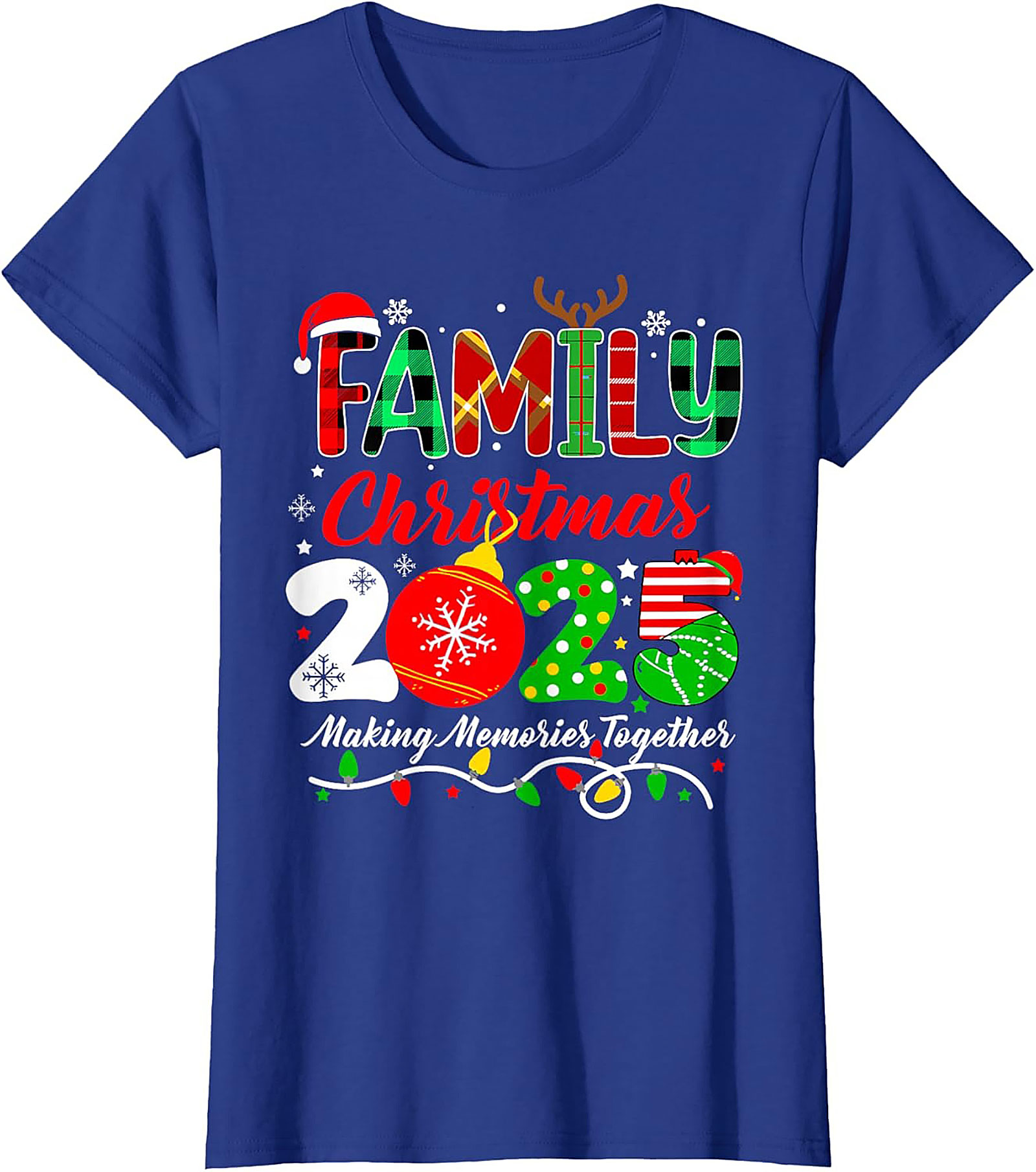 Family Christmas 2025 T-Shirt Plaid Graphic Tee