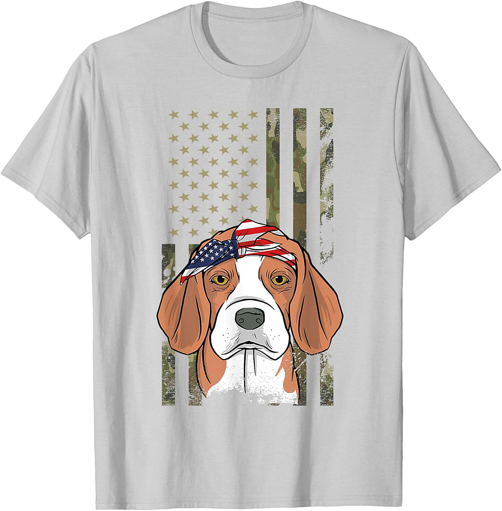 Patriotic Beagle T-shirt – American Flag Bandana Dog Graphic Tee