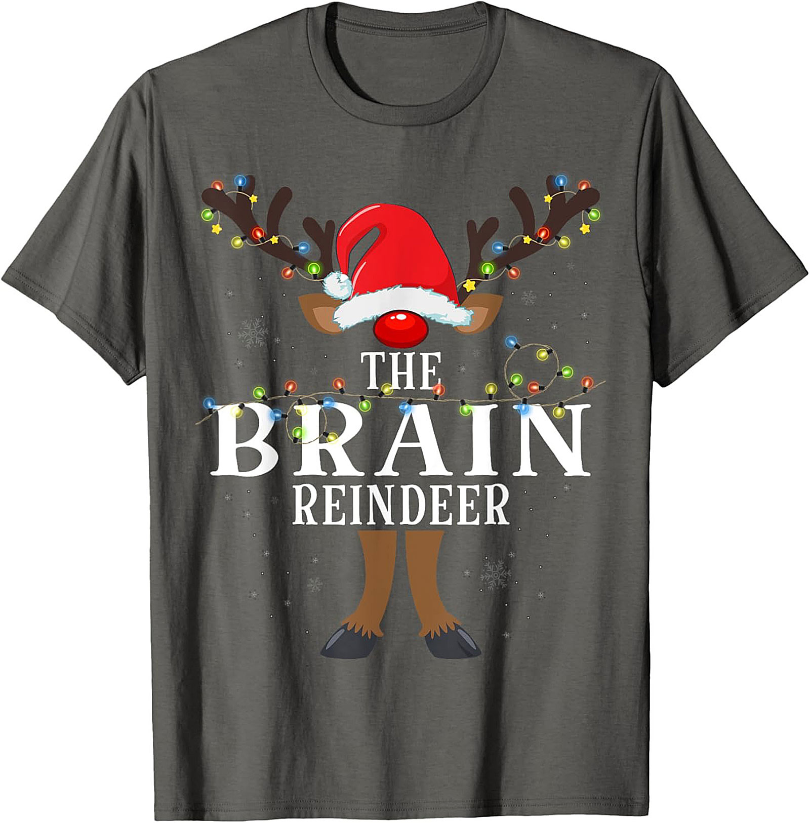  The Brain Reindeer Funny Christmas T-Shirt Holiday Tee