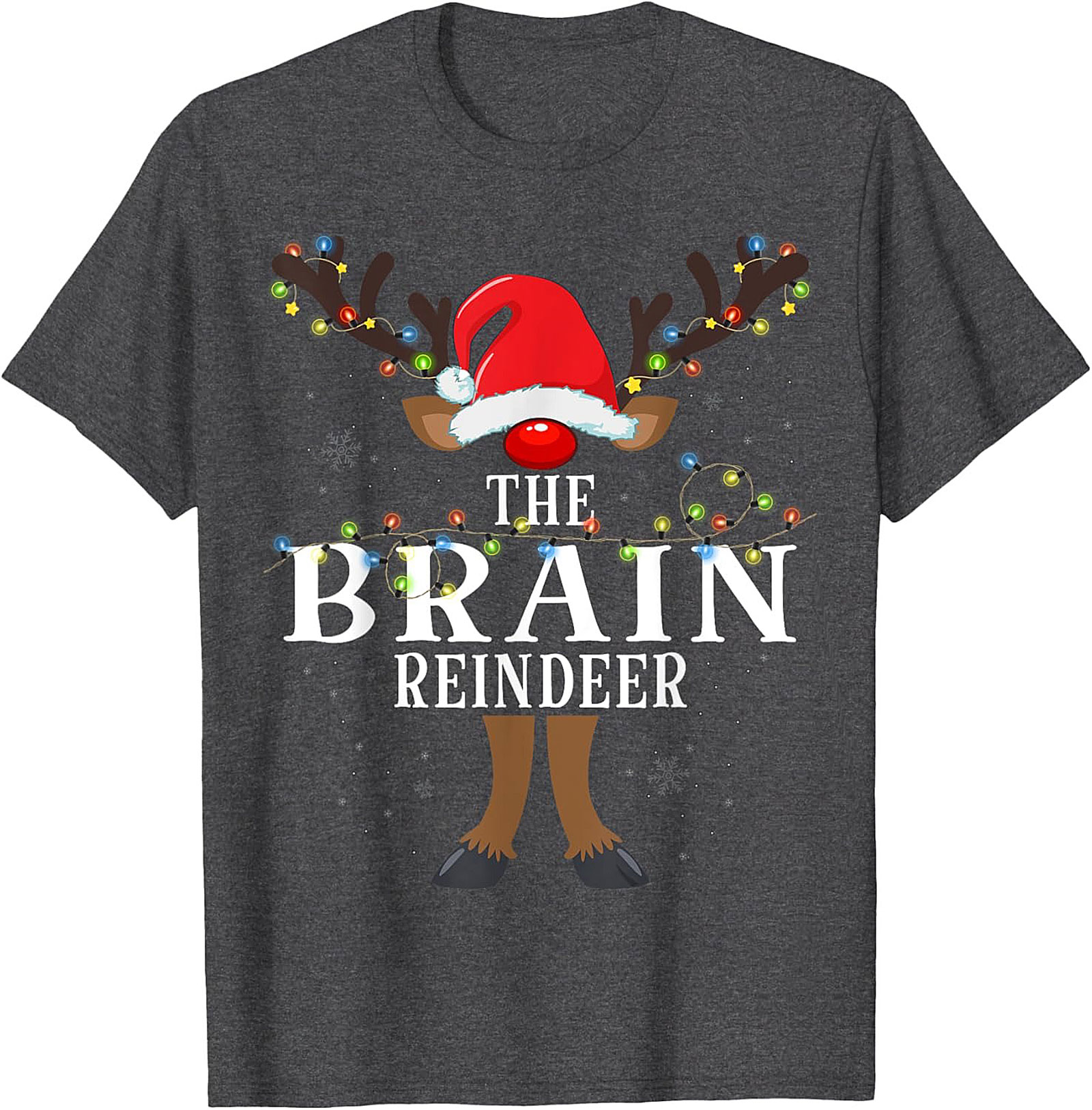  The Brain Reindeer Funny Christmas T-Shirt Holiday Tee