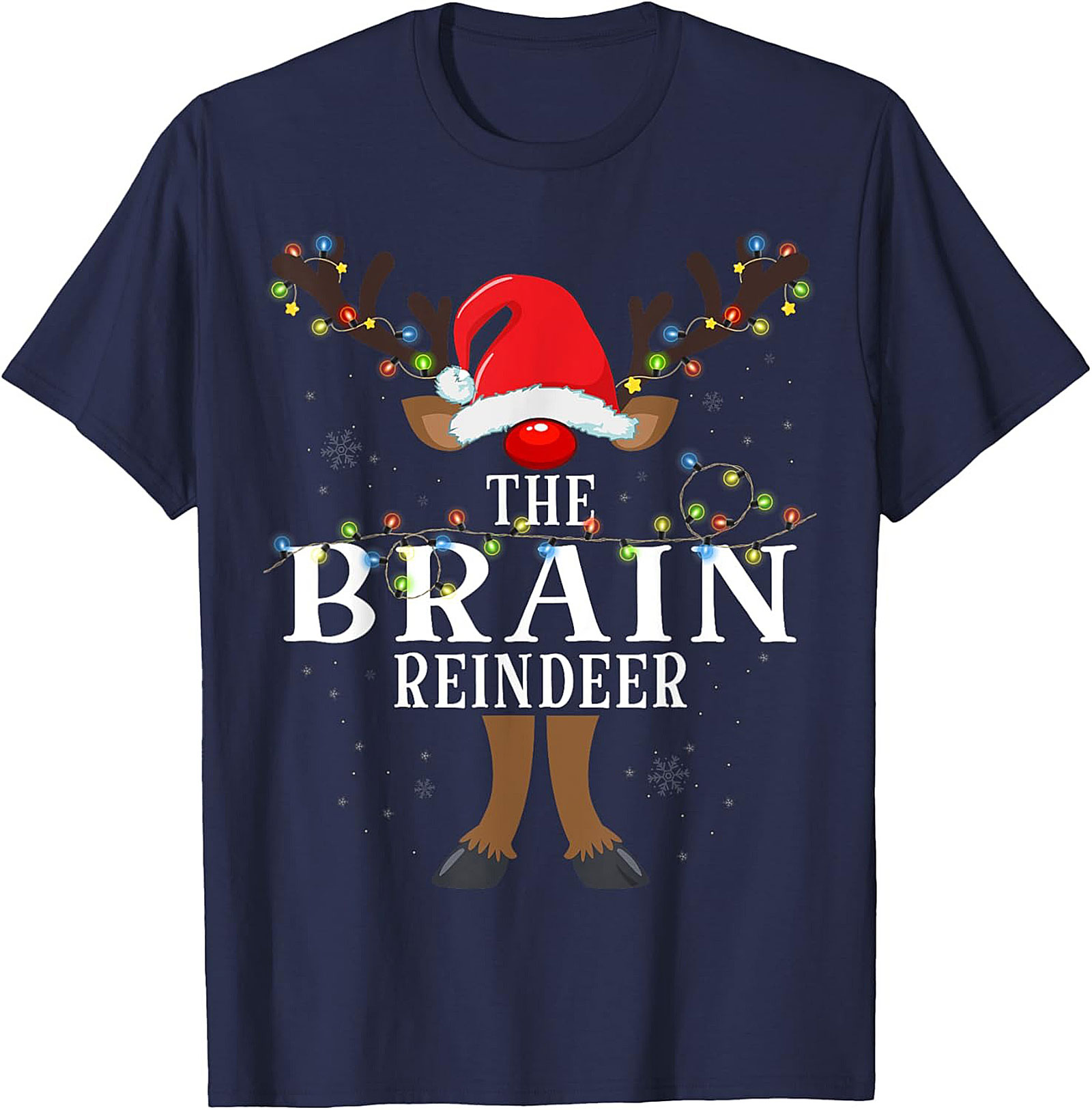  The Brain Reindeer Funny Christmas T-Shirt Holiday Tee