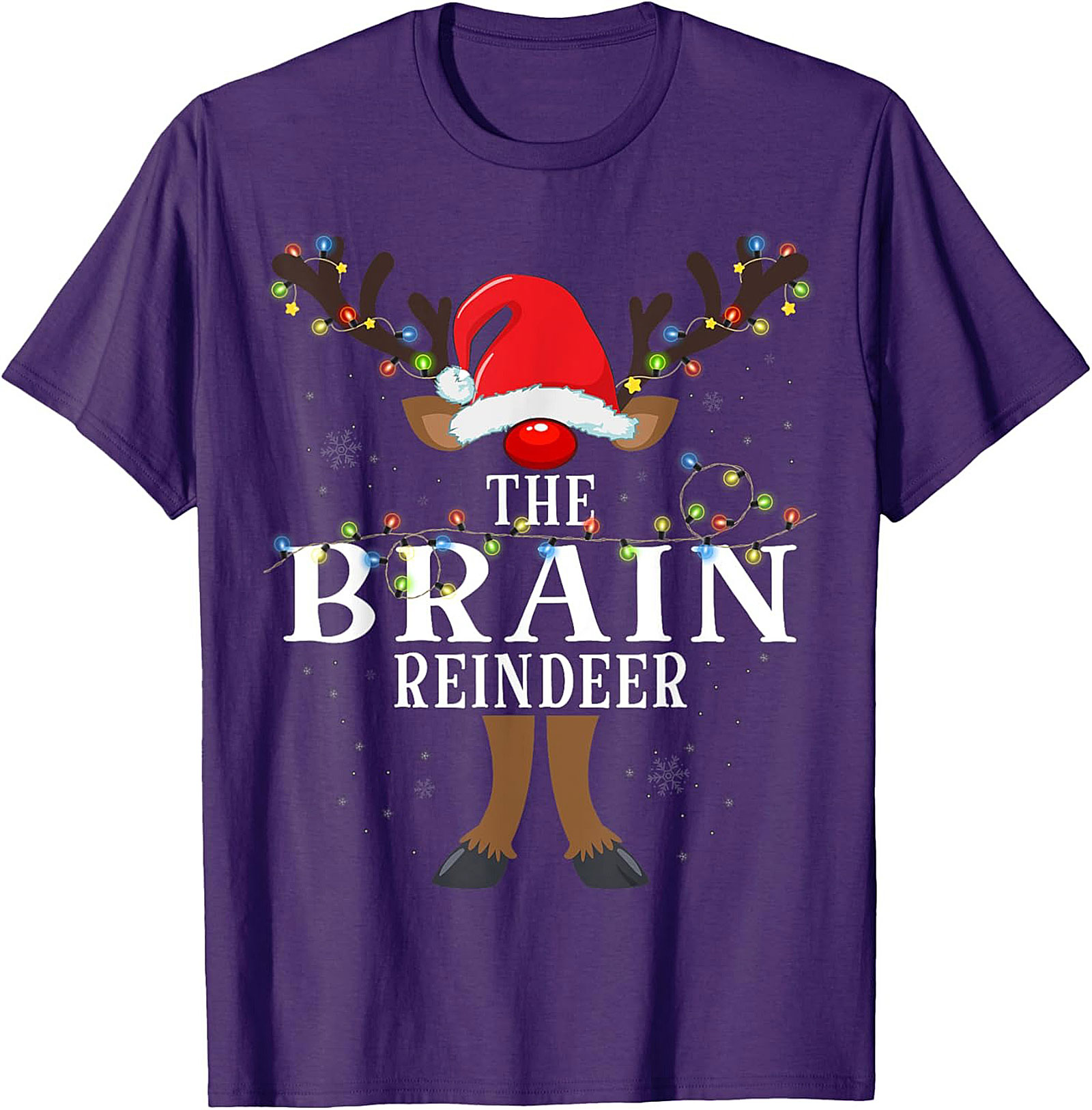  The Brain Reindeer Funny Christmas T-Shirt Holiday Tee