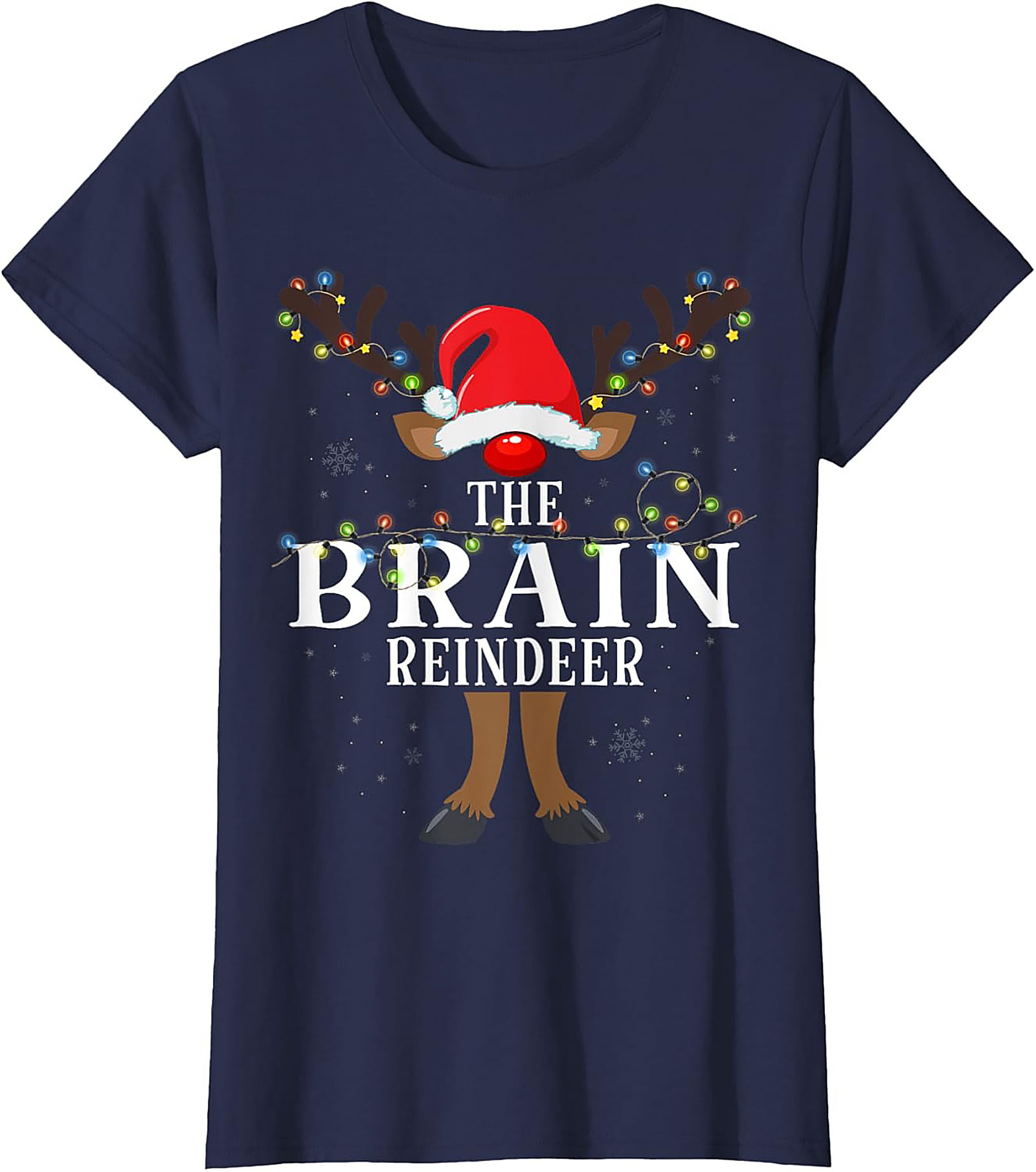  The Brain Reindeer Funny Christmas T-Shirt Holiday Tee
