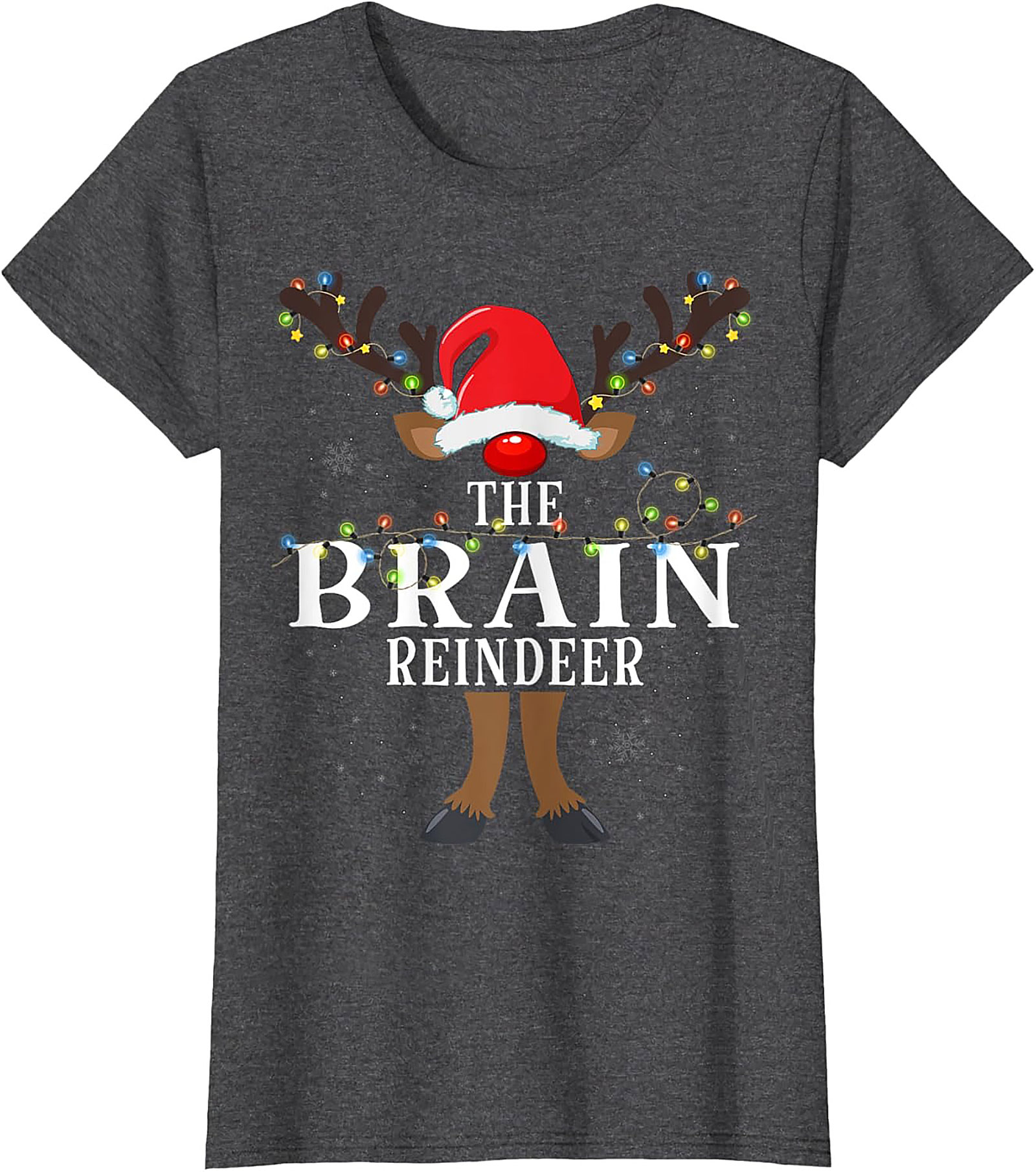  The Brain Reindeer Funny Christmas T-Shirt Holiday Tee