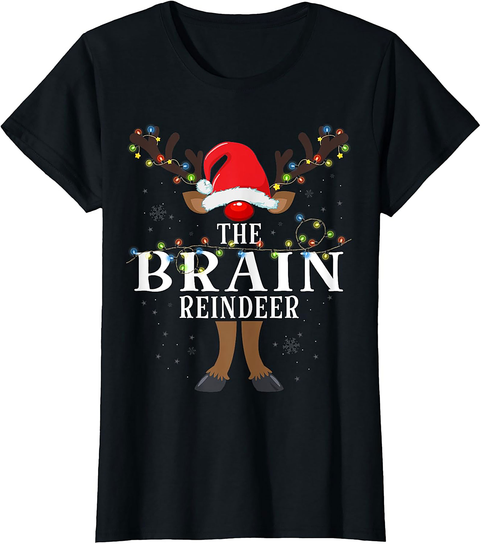  The Brain Reindeer Funny Christmas T-Shirt Holiday Tee