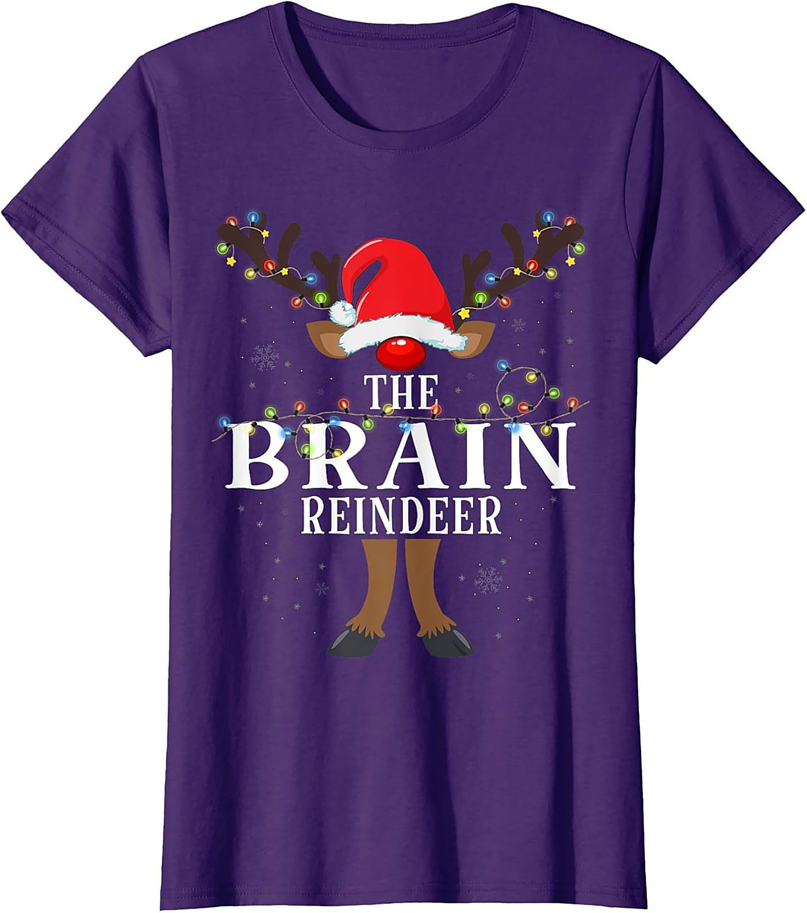  The Brain Reindeer Funny Christmas T-Shirt Holiday Tee