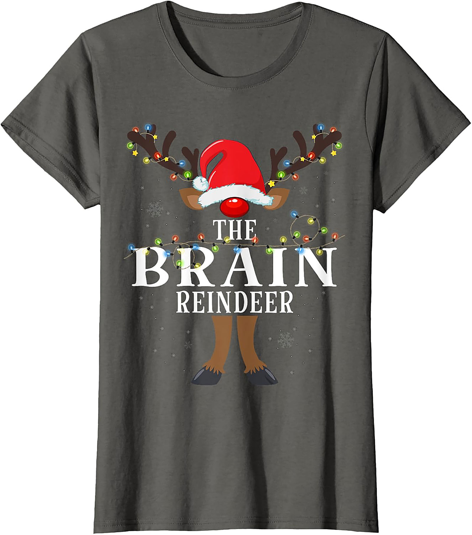 The Brain Reindeer Funny Christmas T-Shirt Holiday Tee