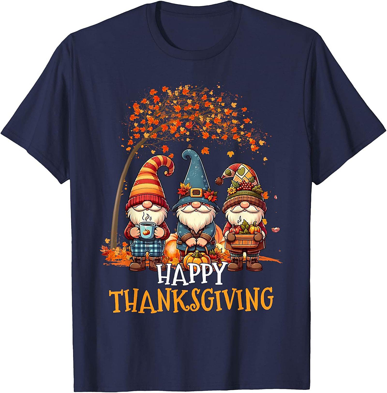 Happy Thanksgiving Gnome T-shirt | Fall Graphic Tee Gift