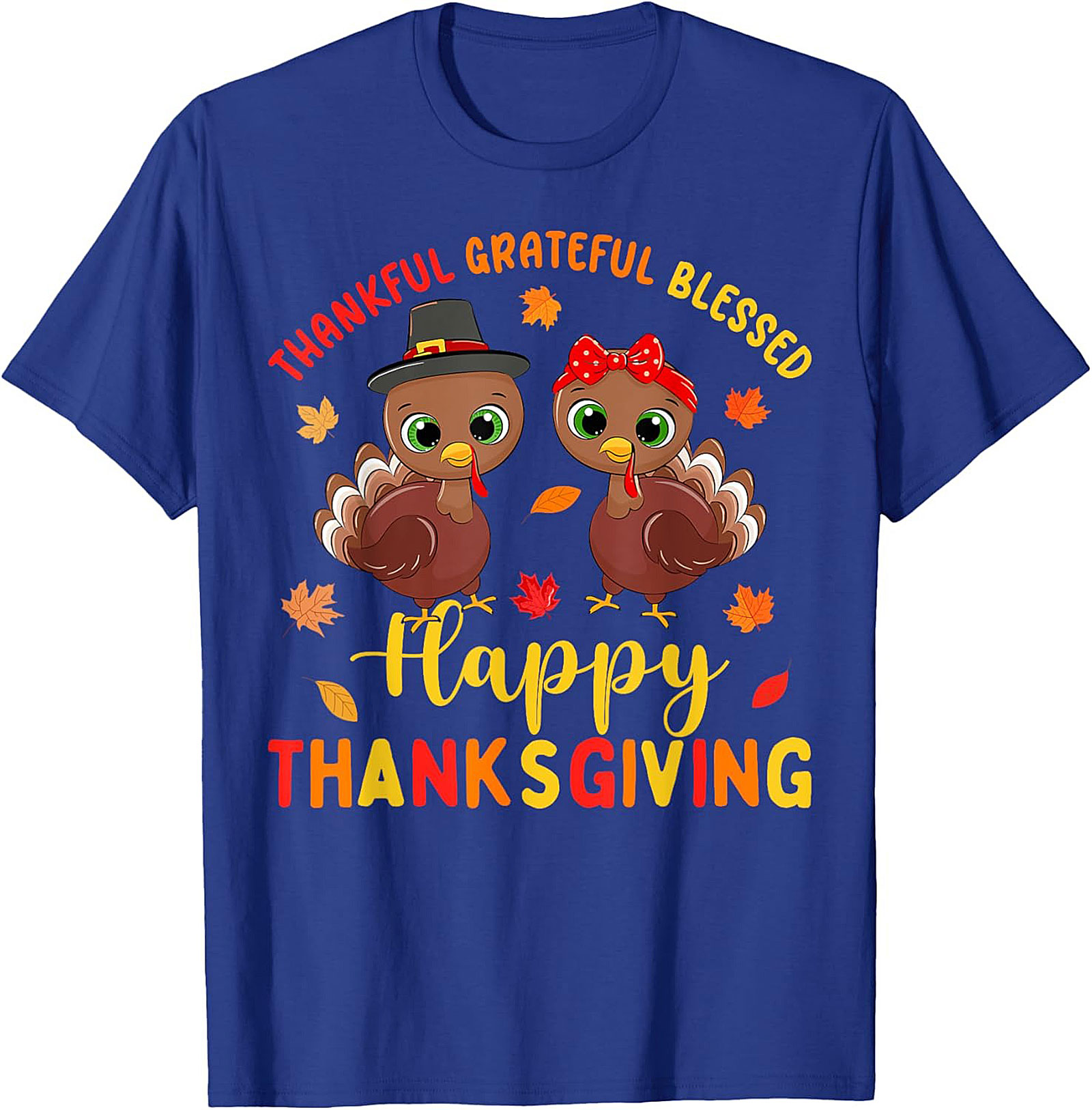 Thankful Grateful Blessed Cute Turkey Thanksgiving T-shirt