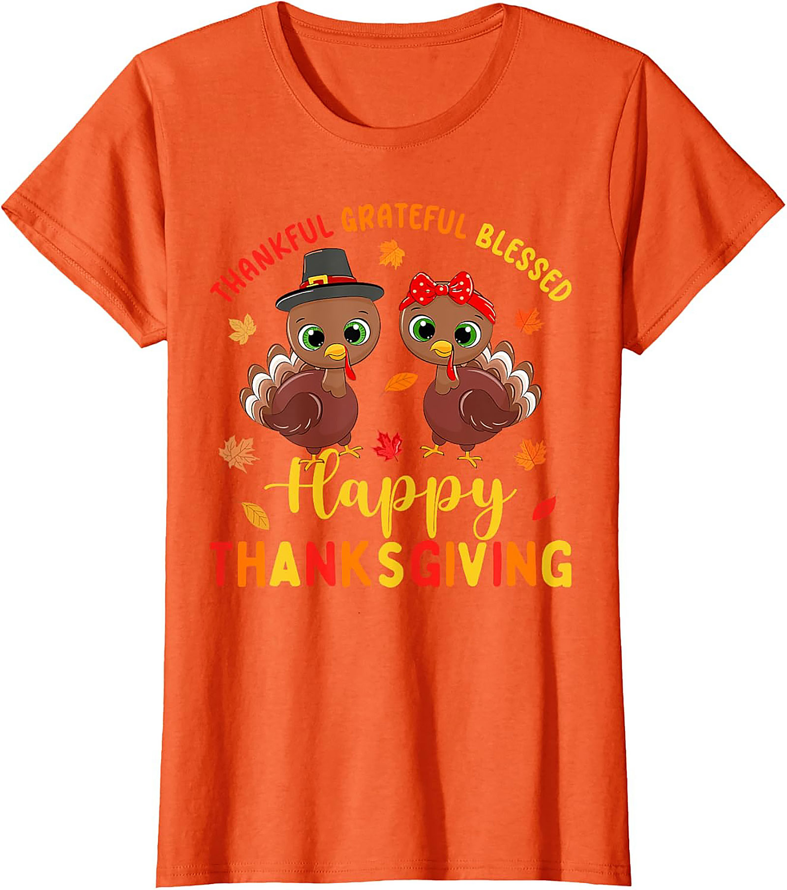 Thankful Grateful Blessed Cute Turkey Thanksgiving T-shirt
