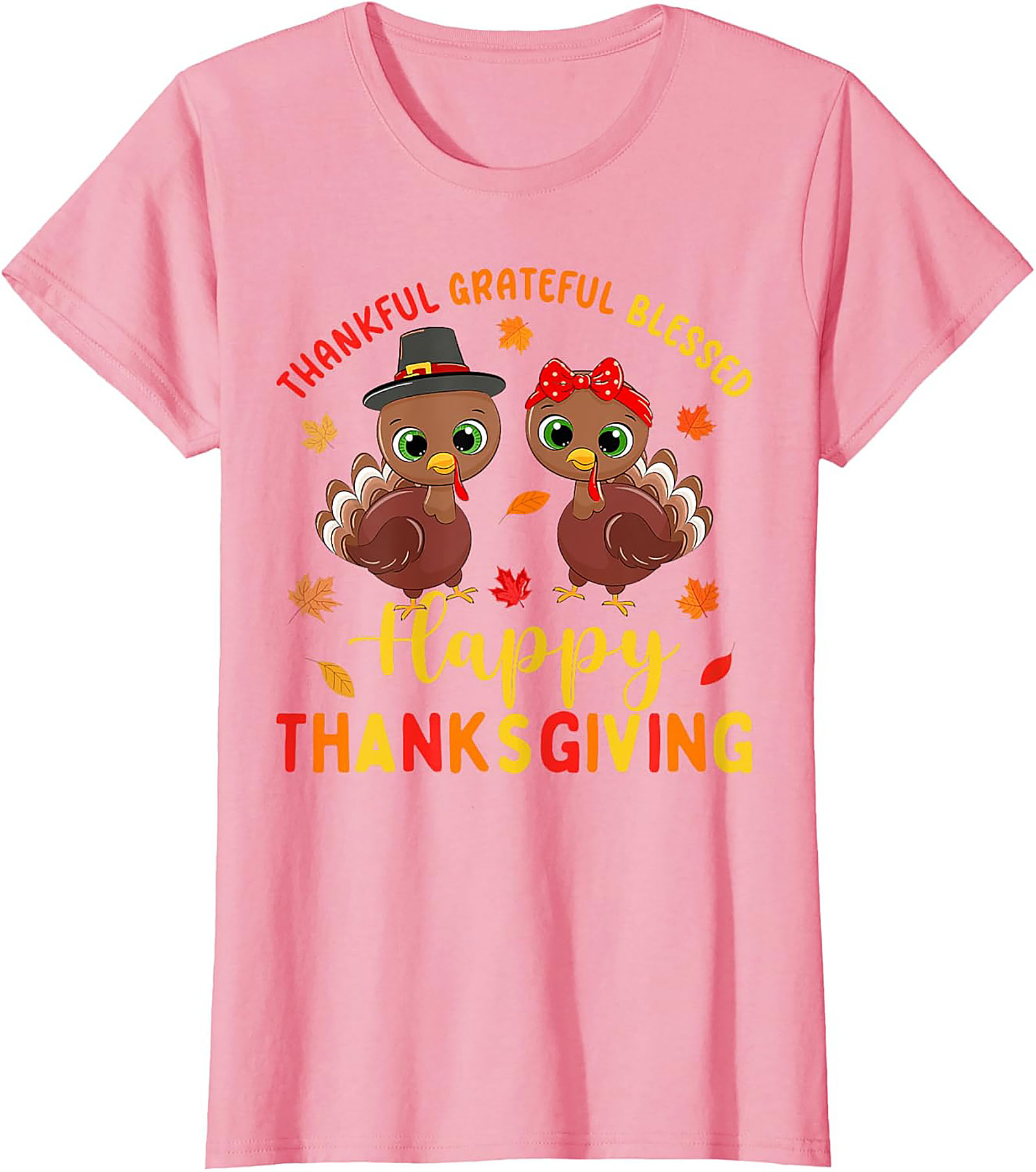 Thankful Grateful Blessed Cute Turkey Thanksgiving T-shirt
